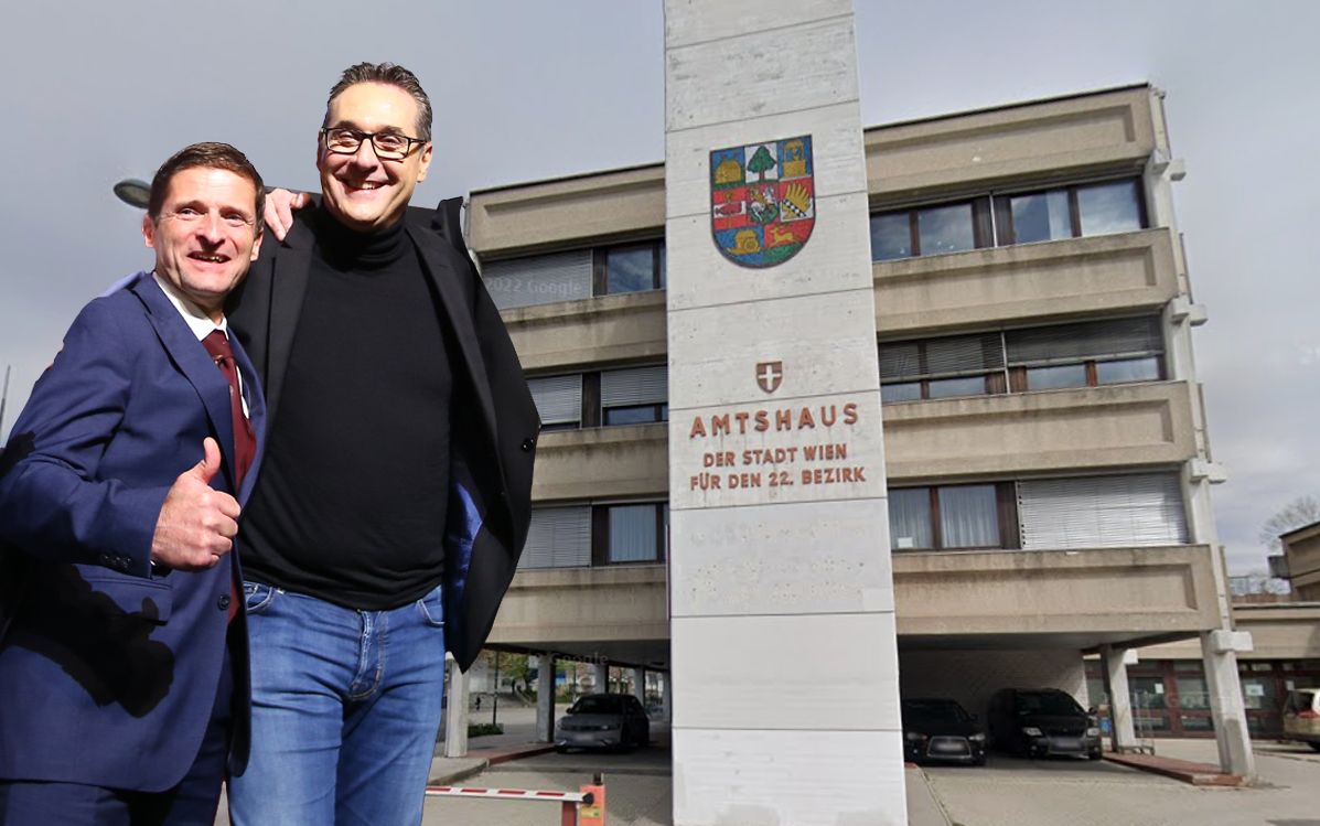 Die Bezirksräte Dietrich Kops (Donaustadt) und HC Strache (Floridsdorf).