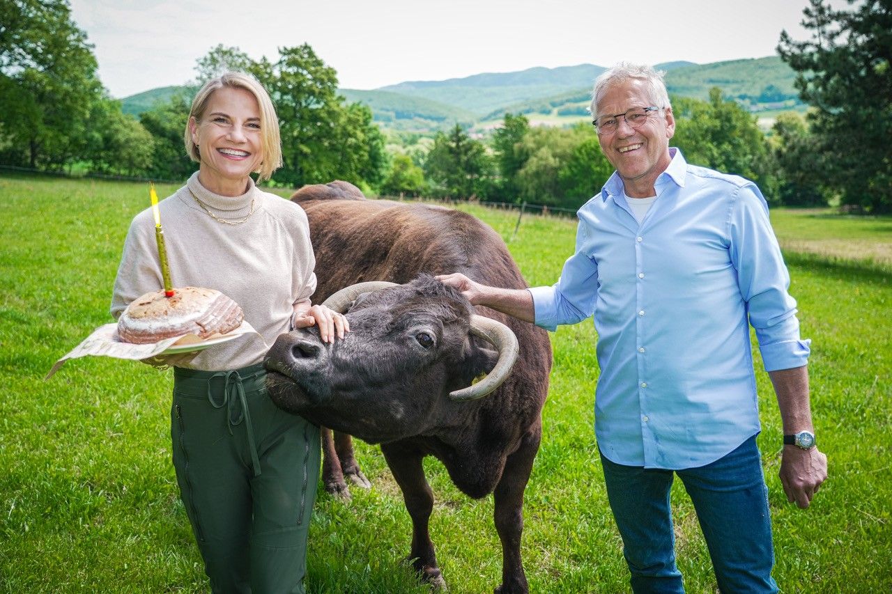 Kristina Sprenger mit ihrem Patenkind 