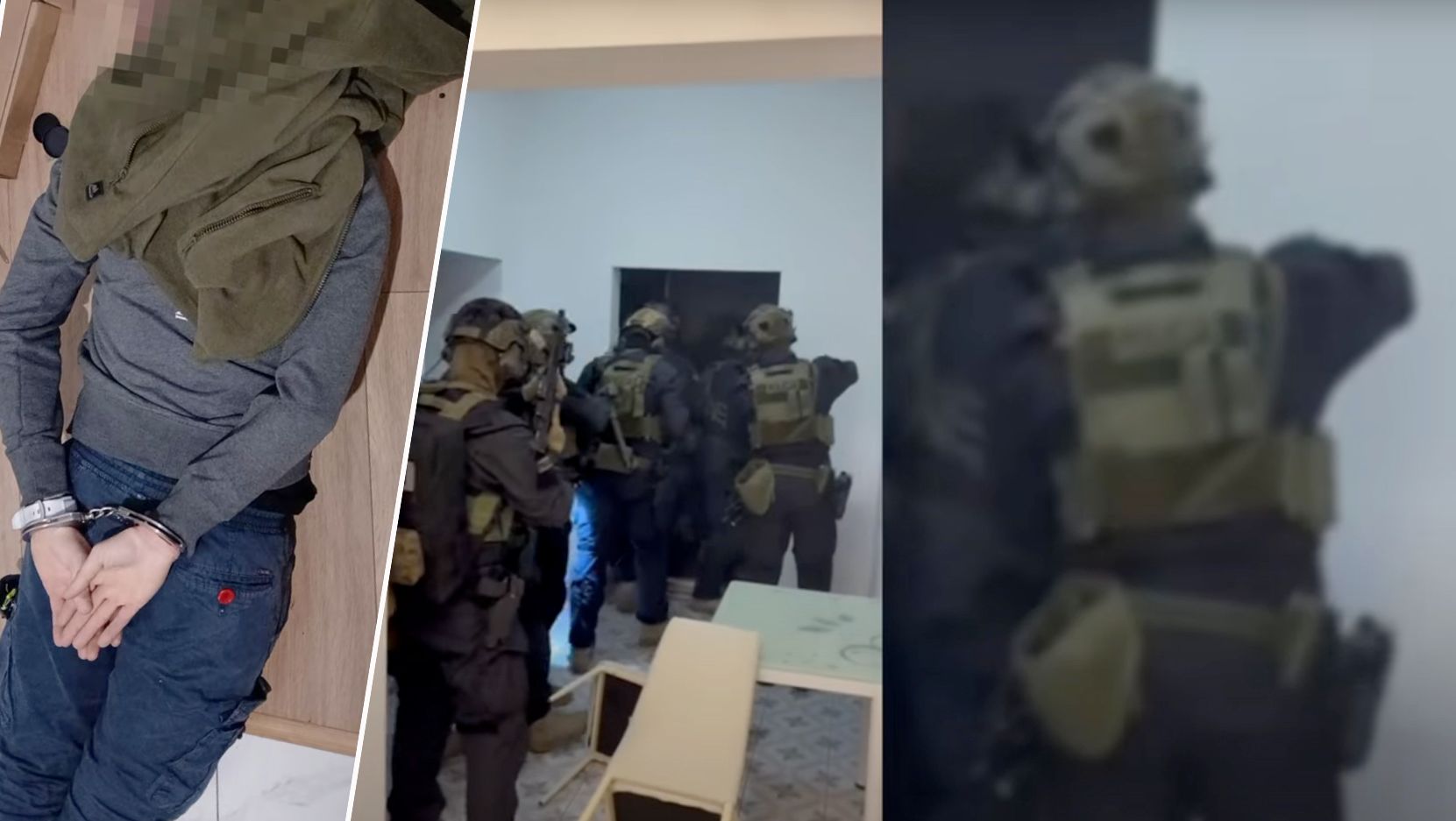 Zugriff! Einer der mutmaßlichen Schlepperbosse wird bei der Polizeiaktion überwältigt.