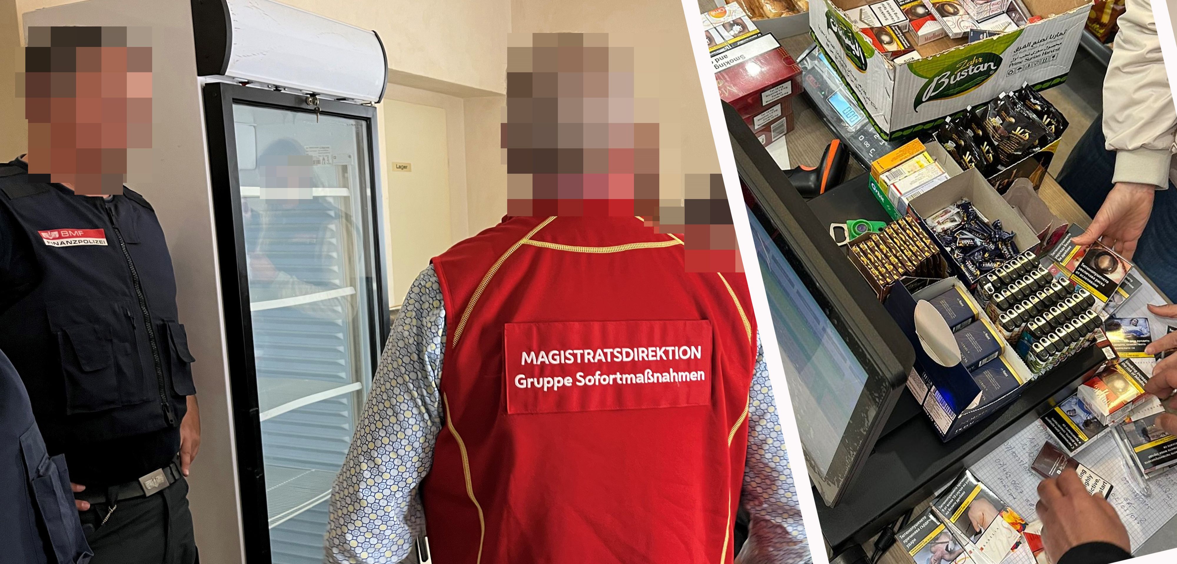 Bei einer groß angelegten Kontrolle deckten die Gruppe Sofortmaßnahmen, Finanzpolizei, Marktamt und Zoll massive Verstöße in Wiener Supermärkten auf – darunter illegale Zigaretten und rezeptpflichtige Medikamente.