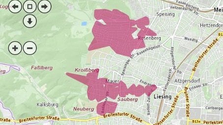 Die rotmarkierten Gebiete sind betroffen!