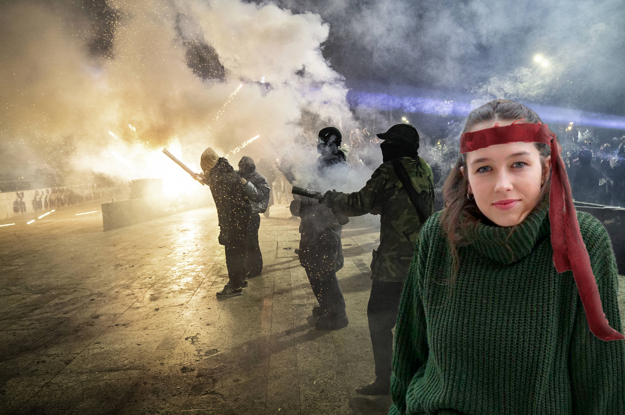 Erinnerungen an Rambo: Lena Schilling in einem gefährlichen Auslandseinsatz.