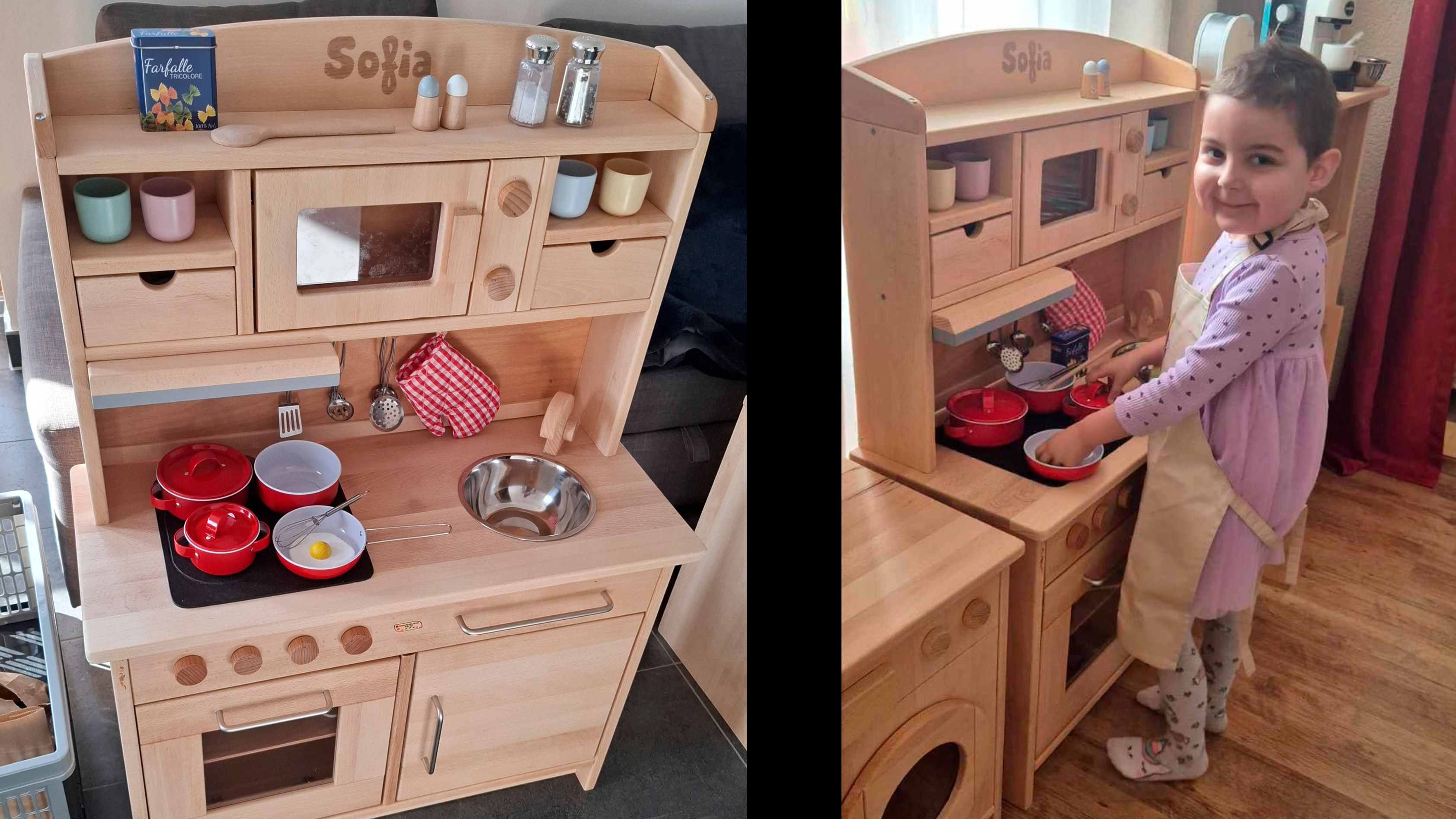 Die vierjährige Sofia aus Niederösterreich spielt fast täglich in ihrer neuen Küche.