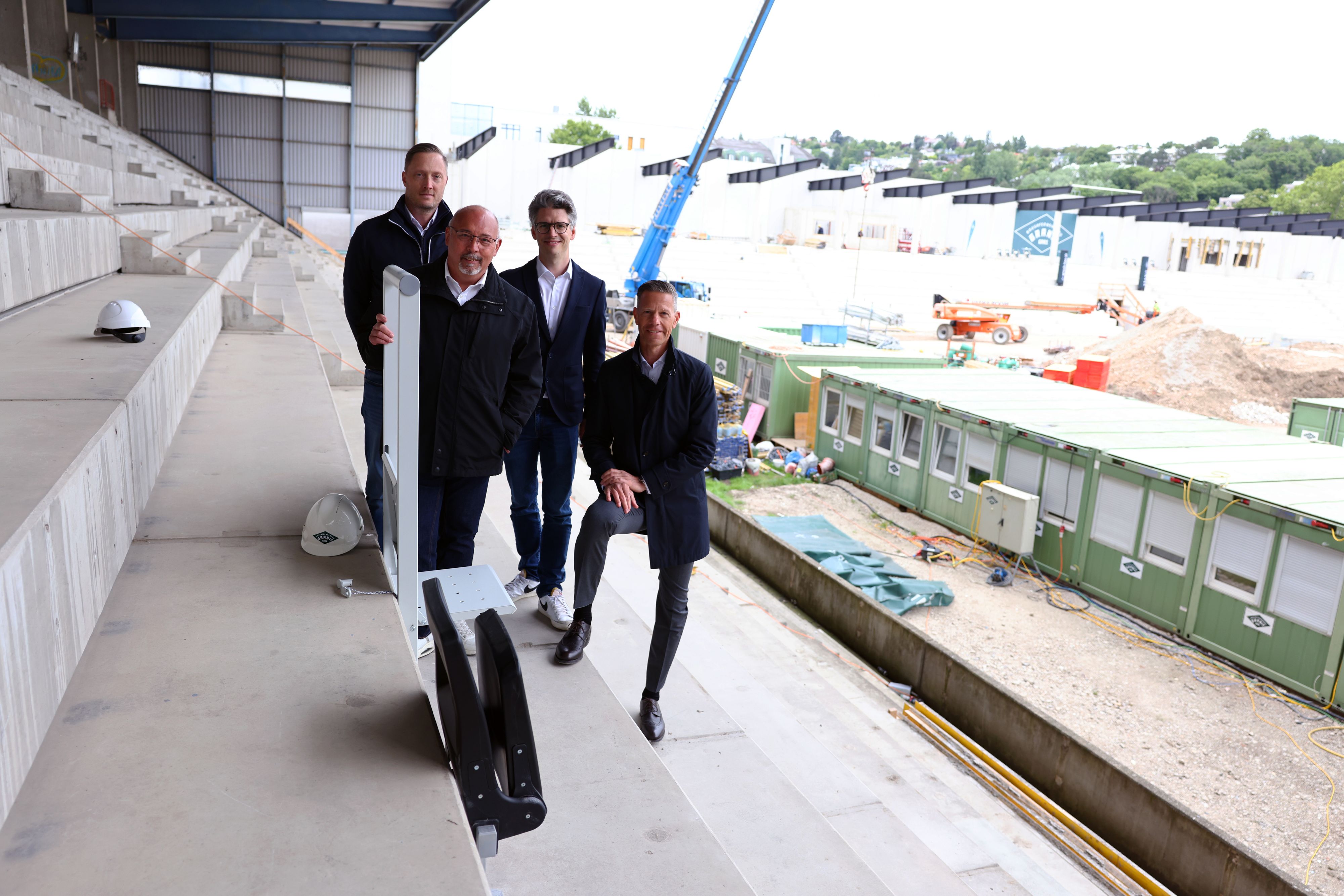 David Krapf-Günther (Sportclub), Projektleiter Georg Heinrich, Hernals-Bezirkschef Peter Jagsch (SP), Anatol Richter (Stadt Wien)