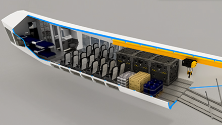 Topmodern: Kabine eines neuen Zeppelins.