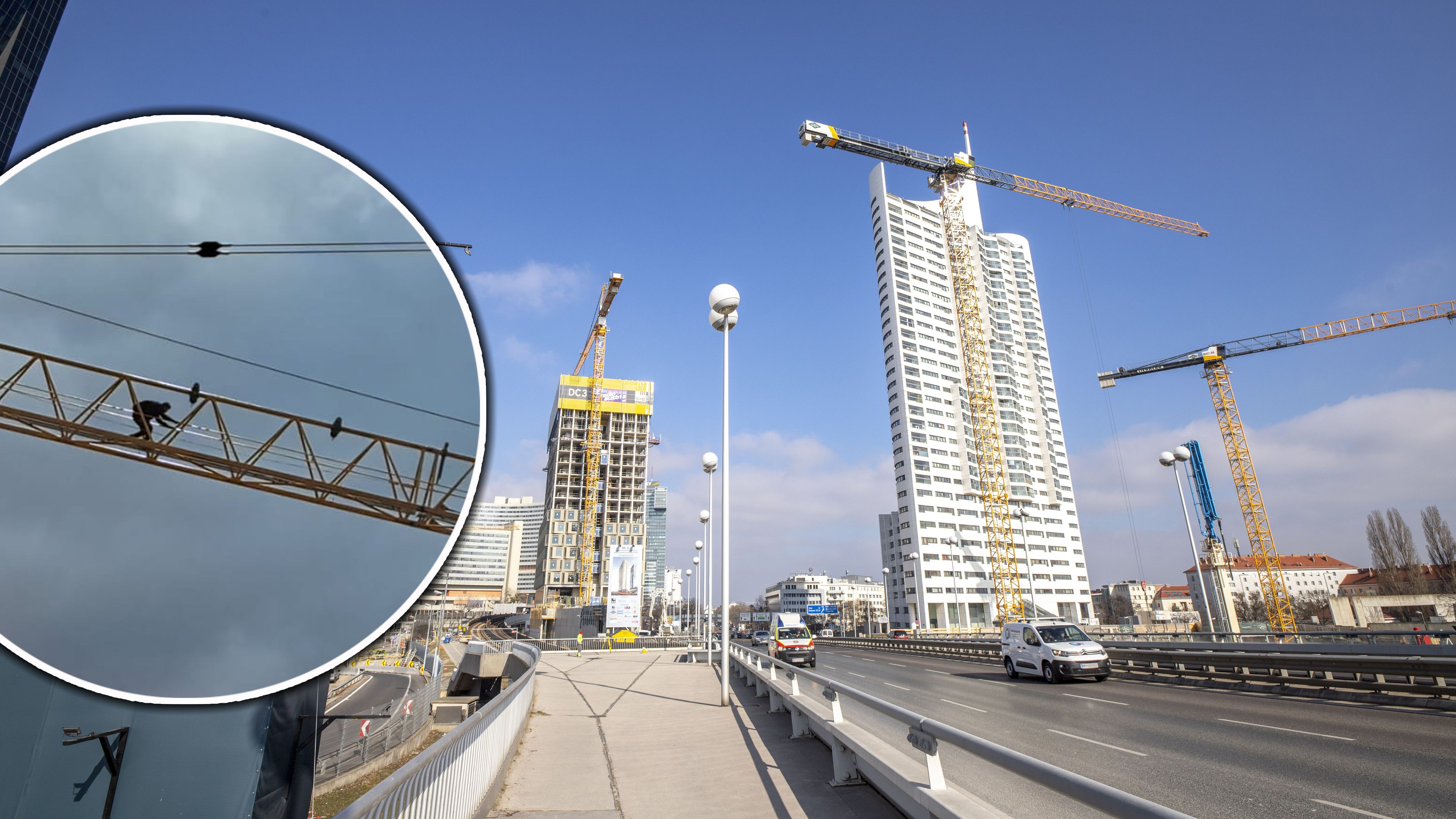 Schock-Video! Arbeiter riskiert Leben in Schwindel-Höhe.