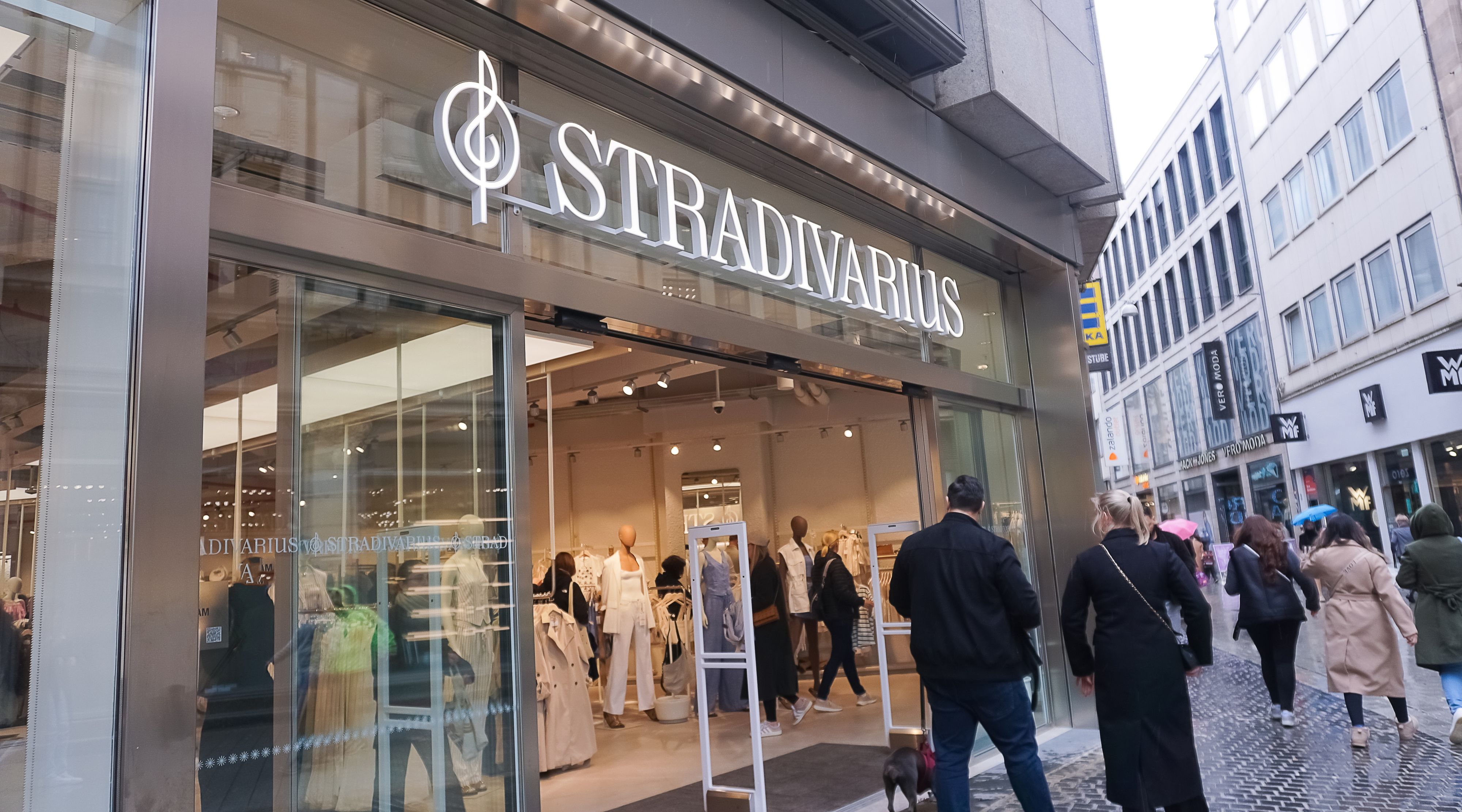 Hannover, Germany - April 17, 2024: Signage from a Stradivarius store at Hannover, Germany.