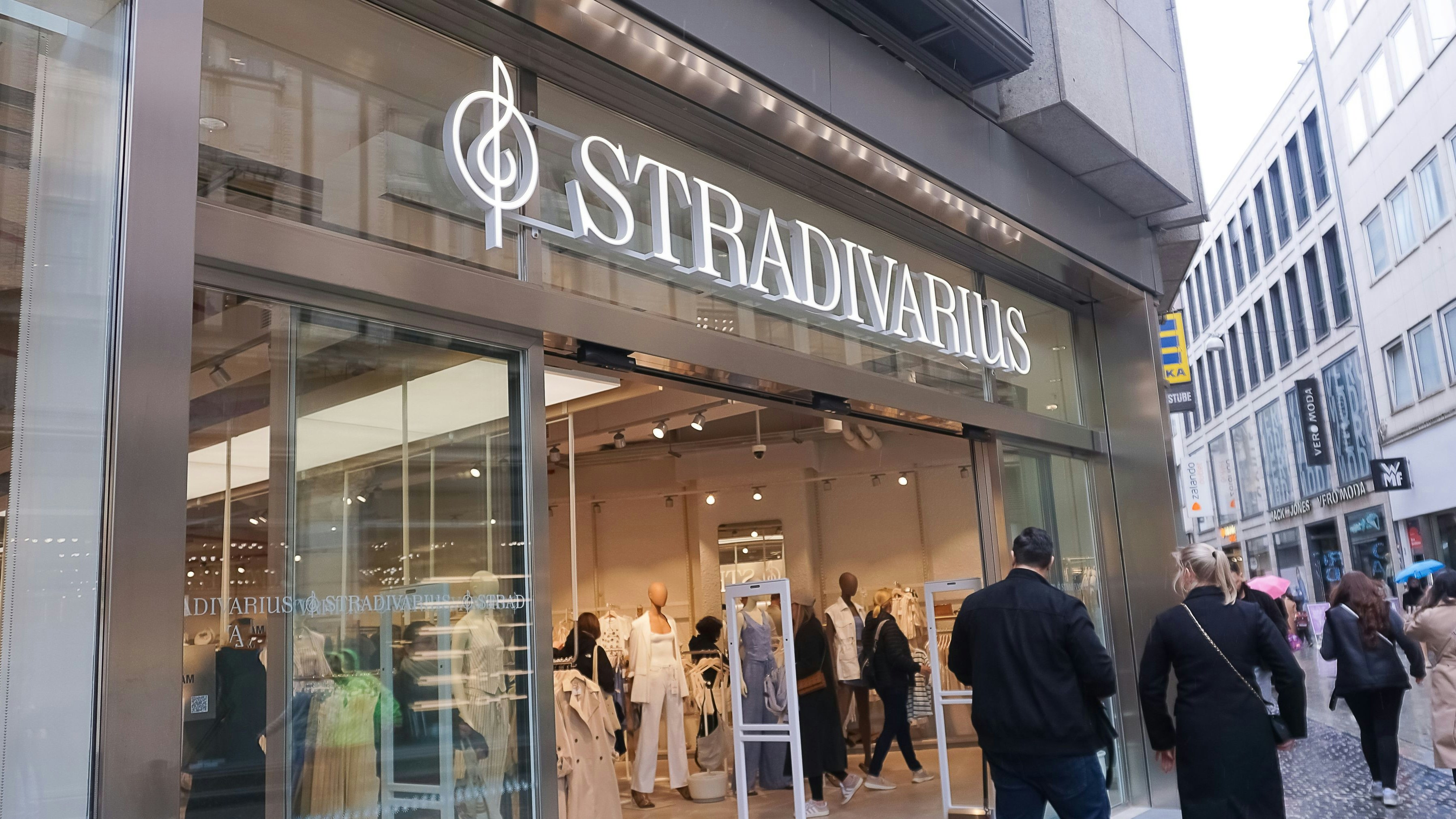 Hannover, Germany - April 17, 2024: Signage from a Stradivarius store at Hannover, Germany