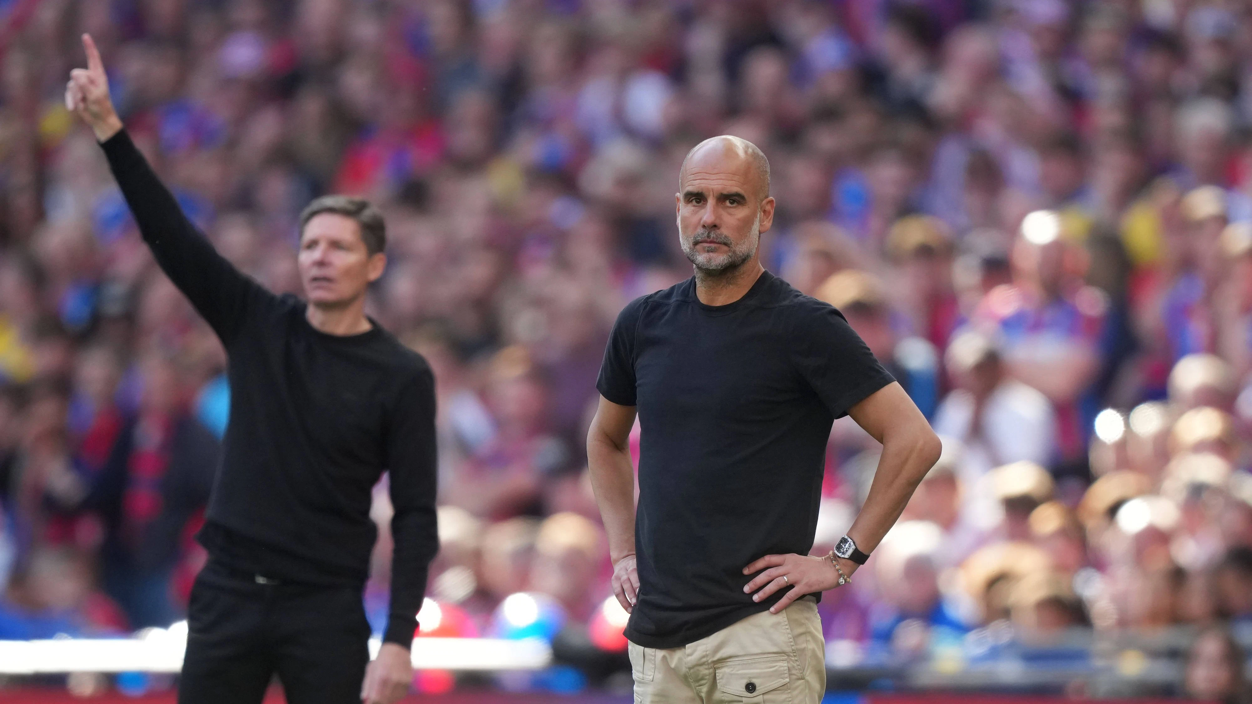 Guardiola war nach der Niederlage gegen Oliver Glasner sichtlich bedient. 