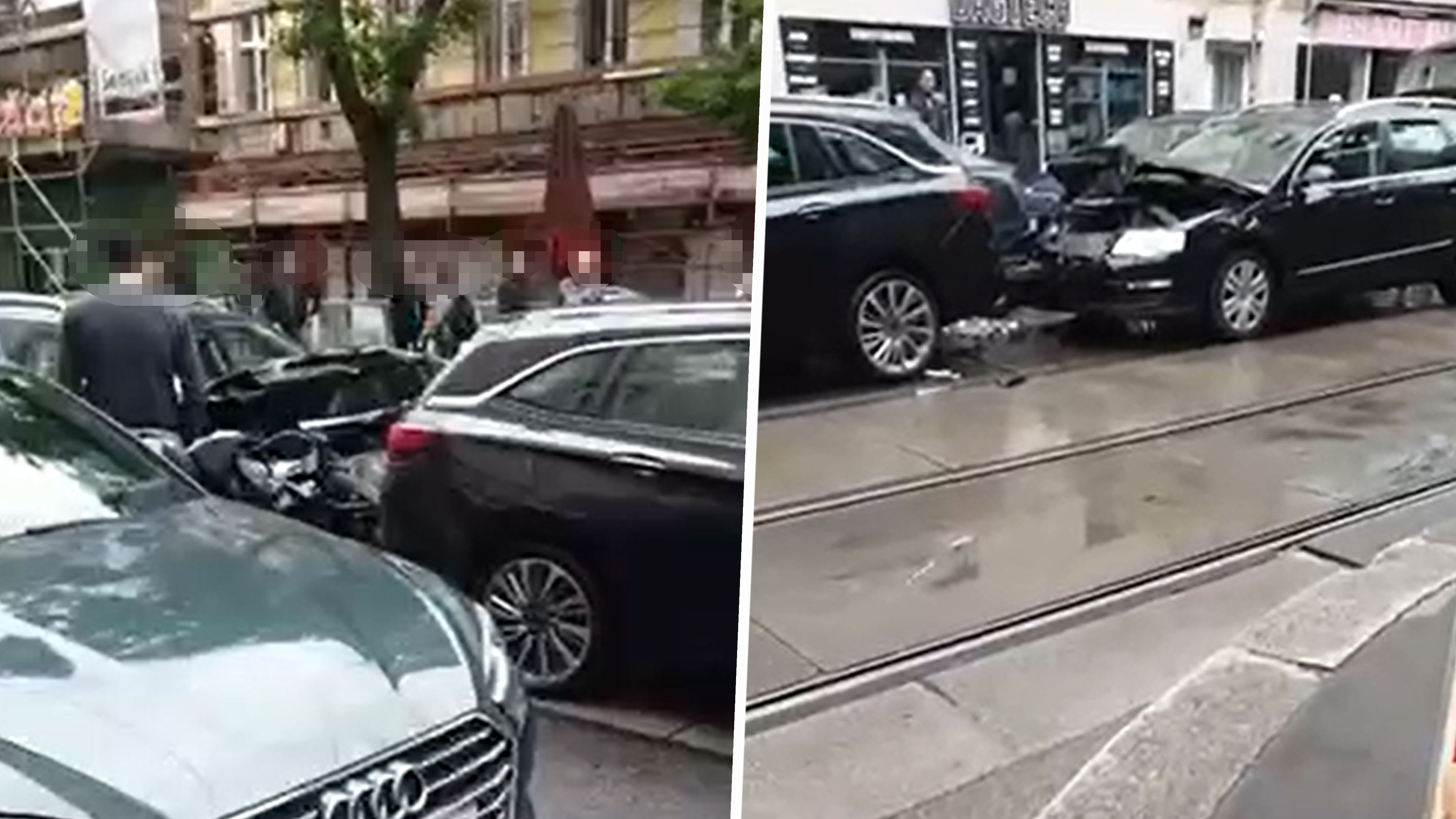 Bim-Chaos in Wien! Heftige Kollision in Favoriten.