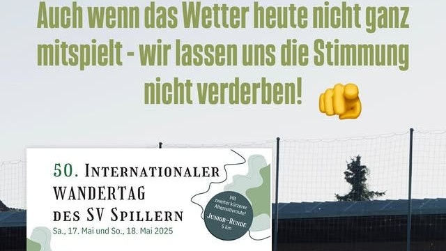 Auf Social Media bestätigt der Verein den verregneten Wandertag.