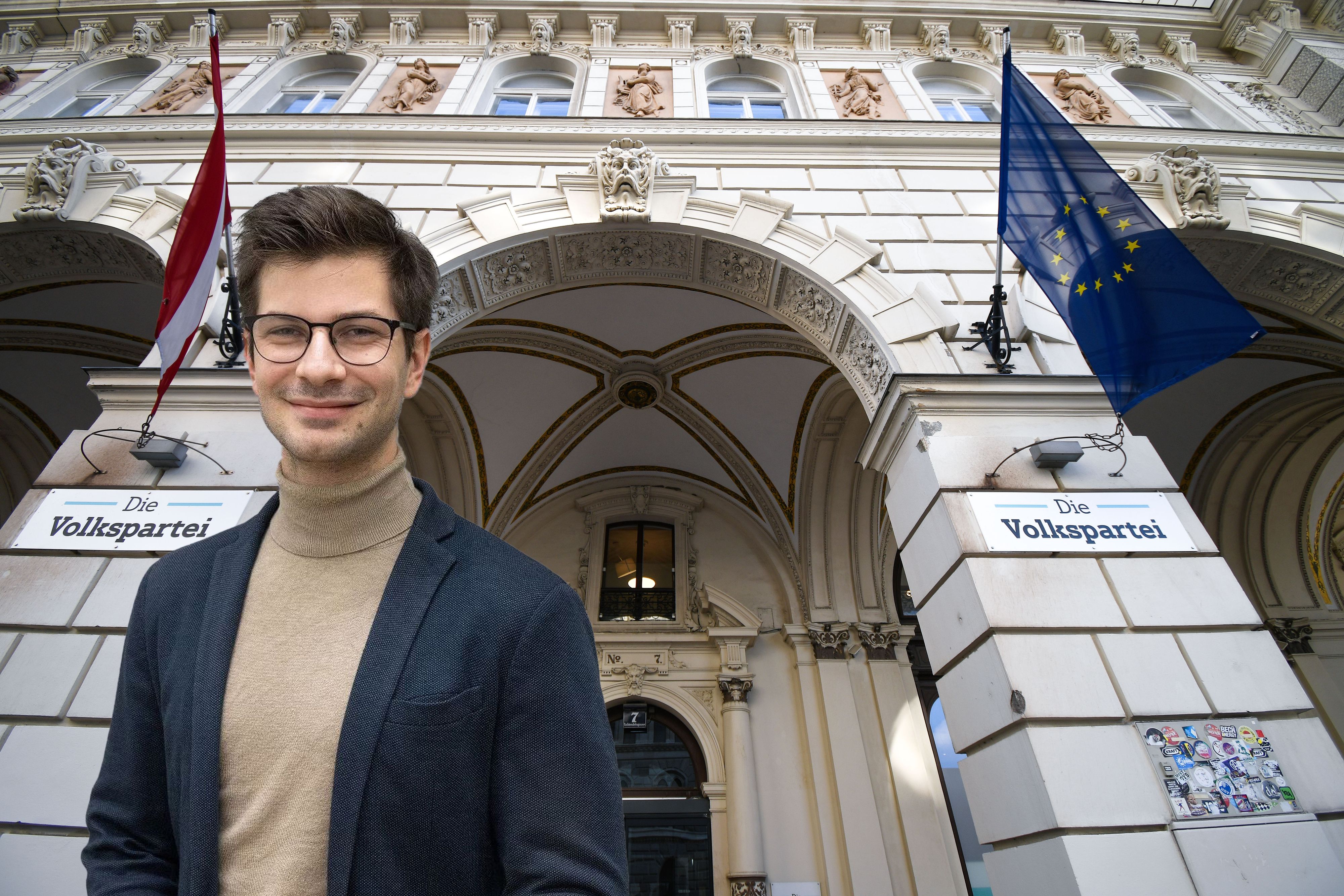 Lorenz Mayer (29) muss als neuer Geschäftsführer der ÖVP Wien Stellen abbauen und die Partei neu ausrichten.