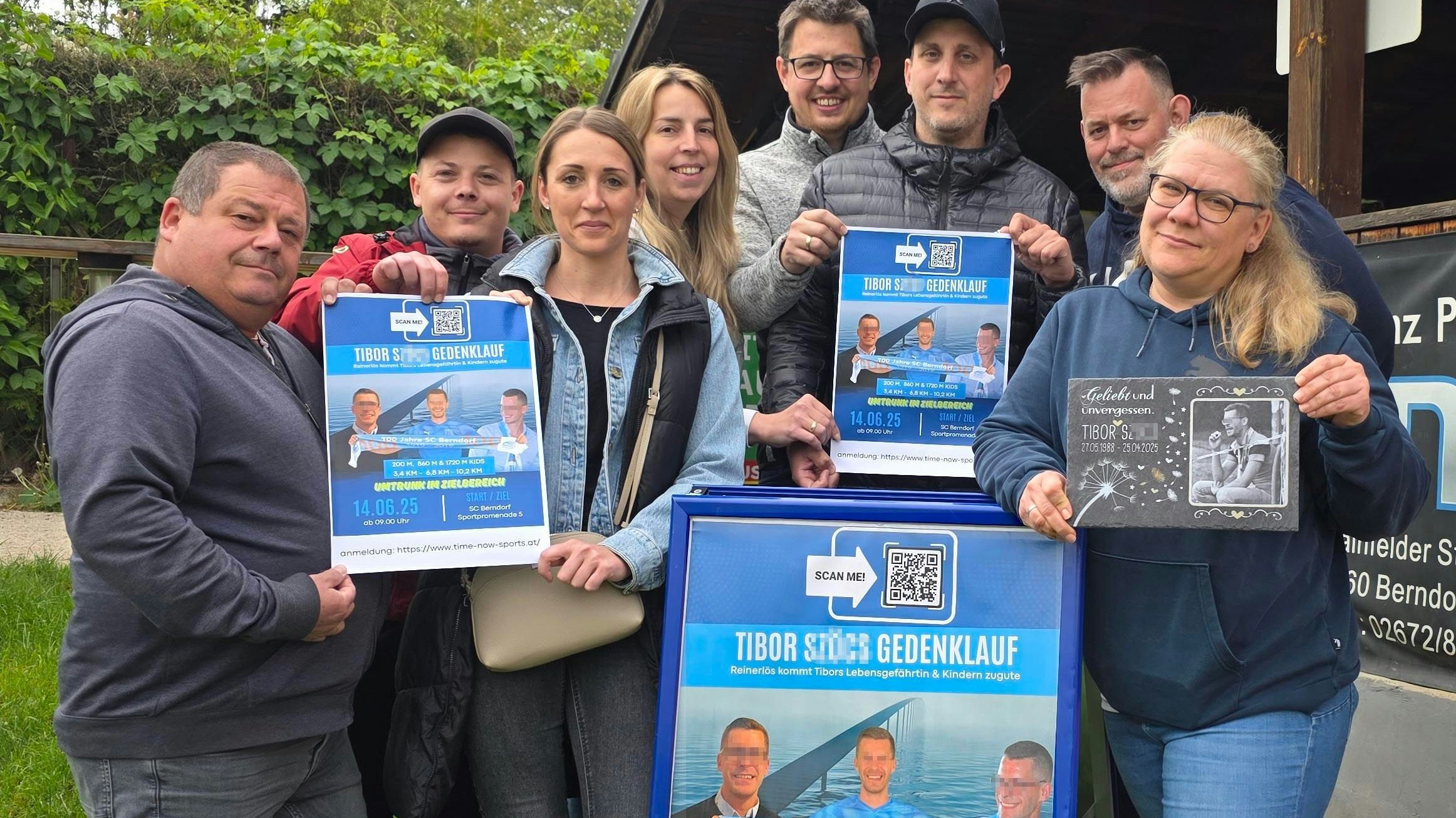 Freunde der Familie organisieren ein Benefizevent: Patrick Seewald, Richard Grandjean, Eirena Grandjean, Ralph Kornek, Stefanie Zagler, Thomas Riha, Verena Riha, Horst Seewald