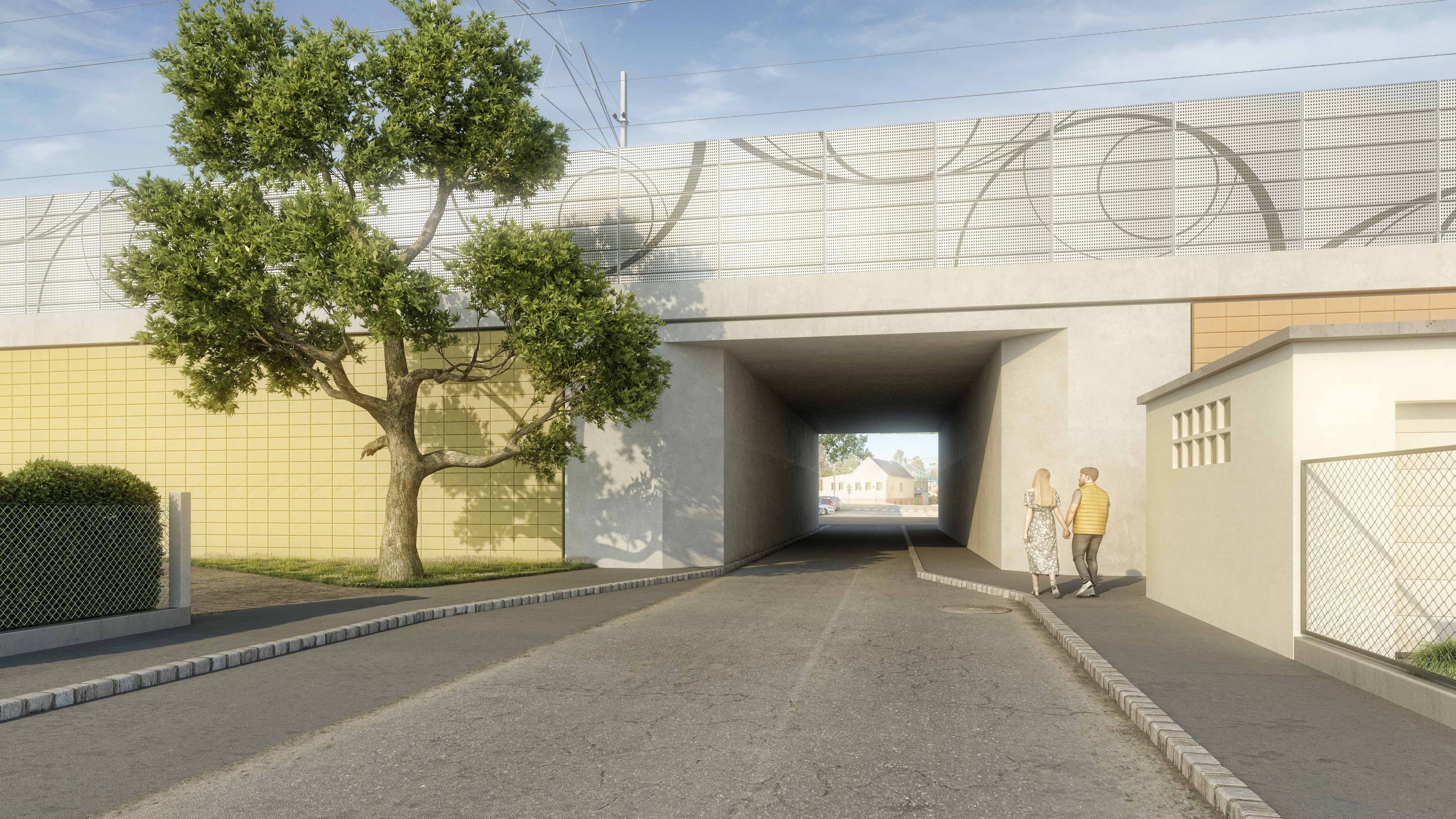 Ein 3D-Redering der künftigen Nordeinfahrt des Bahnhofs in Wiener Neustadt.