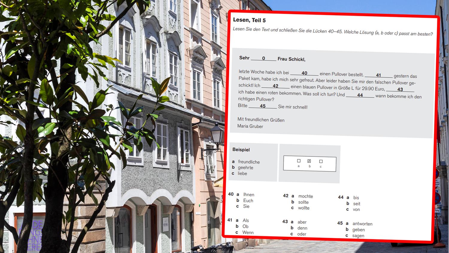 Der ÖIF hat auch Beispielaufgaben für die Deutschprüfungen.