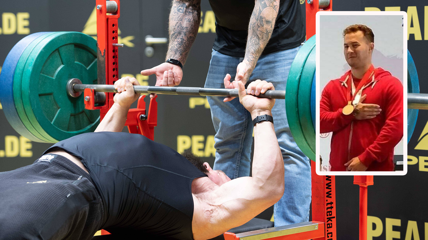 Jakob Grandl will im Bankdrücken hoch hinaus.