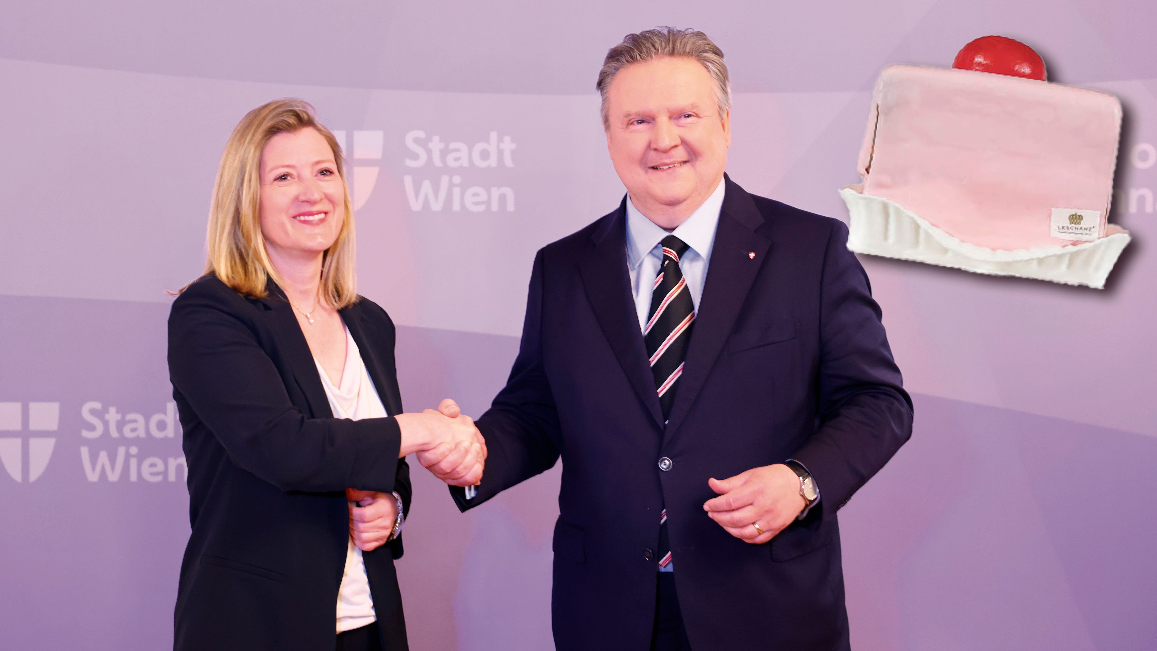 Bürgermeister und SPÖ-Chef Michael Ludwig mit Bettina Emmerling von den Neos. Sie soll Vizebürgermeisterin bleiben, ist aber in der Partei nicht unumstritten.