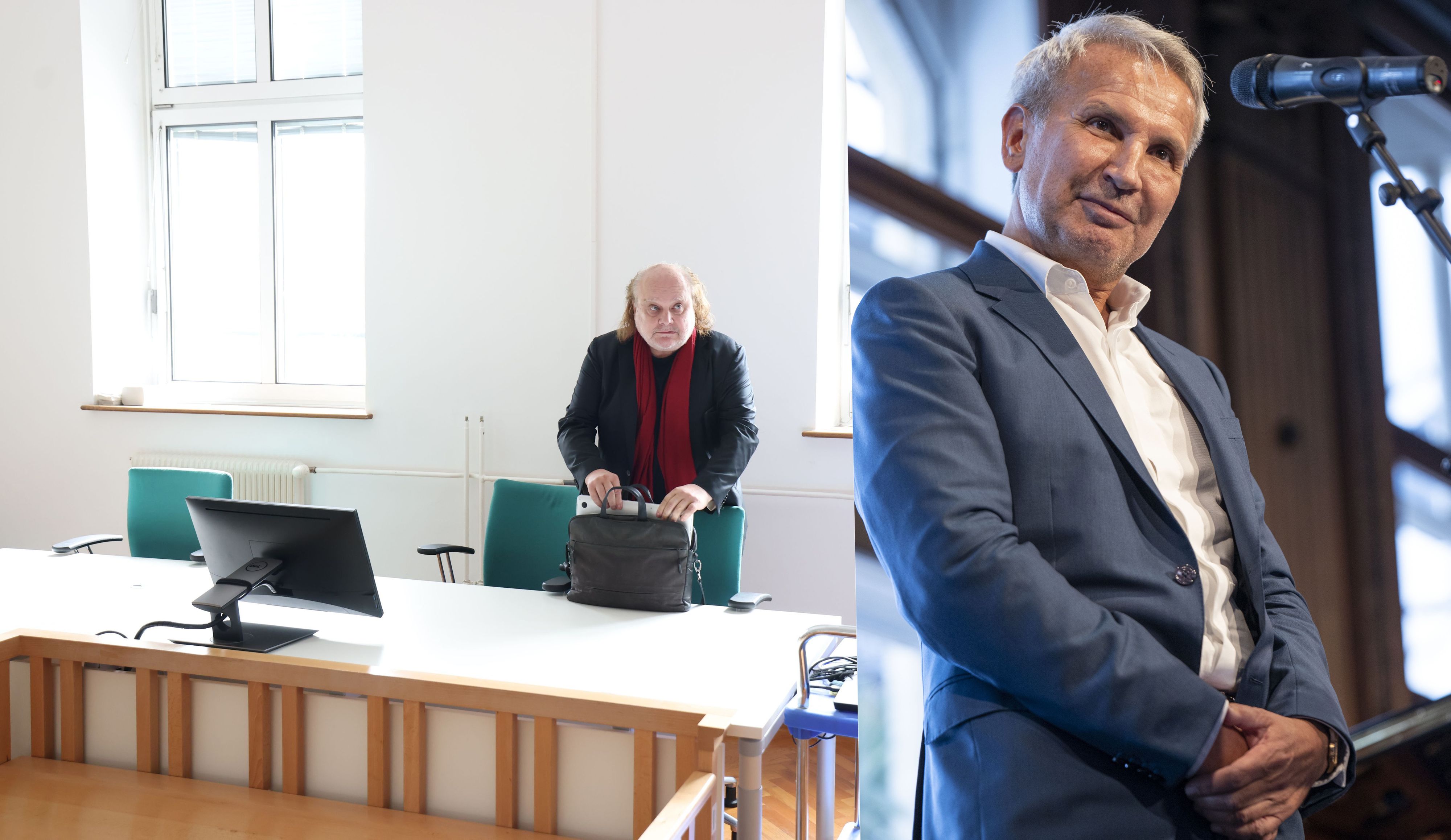 Zwei Männer, zwei Welten: Im Gerichtssaal trifft Schauspieler Paulus Manker (links) auf Immobilien-Investor Christian Zeller (rechts) – ein jahrelanger Konflikt eskaliert erneut.