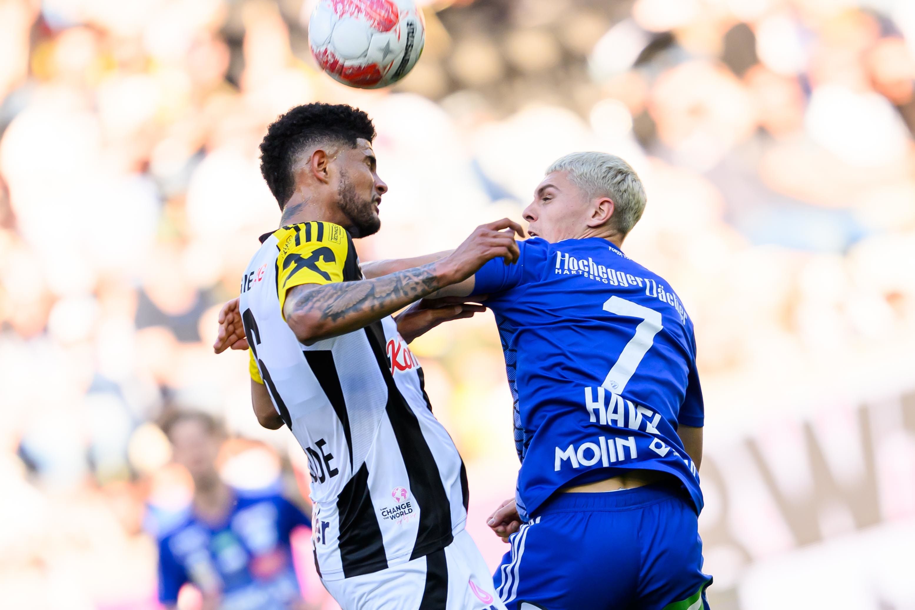 LASK-Star Andrade und Hartbergs Elias Havel – Leihspieler der Linzer.