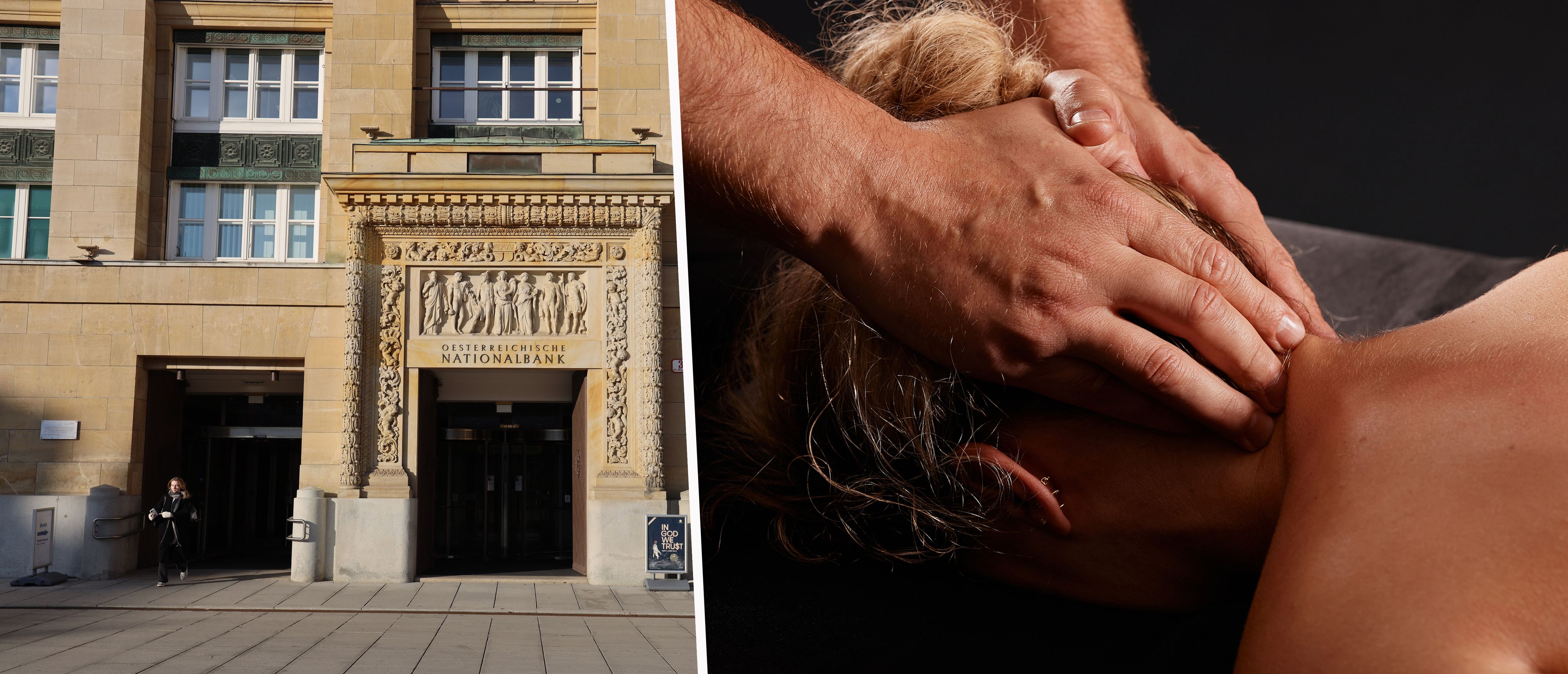 Geheime Massagen in der Nationalbank? Ein interner Entspannungsdienst sorgt für Wirbel in der OeNB.