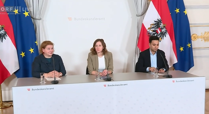 Schumann, Plakolm und Shetty kündigten das neue Itegrationsprogramm an.