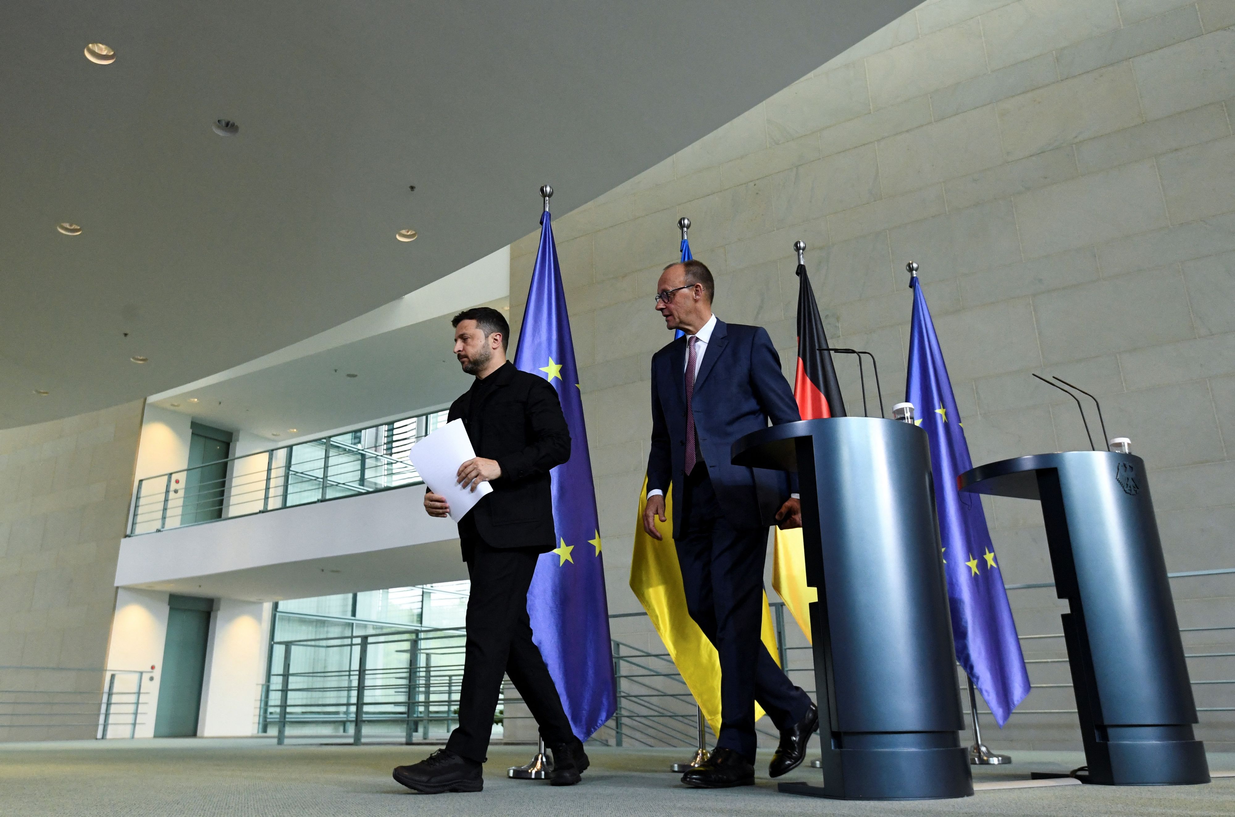 Der deutsche Bundeskanzler Friedrich Merz hat am Mittwoch (28.05.2025) den ukrainischen Präsidenten Wolodimir Selenski in Berlin empfangen.