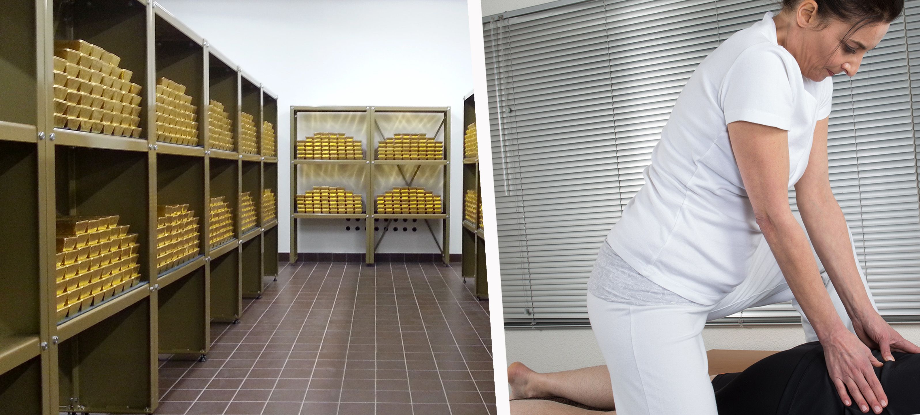 Zwischen Goldbarren und Knetgriff: In der Nationalbank wurde offenbar nicht nur auf Währungsstabilität, sondern auch auf Muskelentspannung gesetzt. (rechts: Symbolbild)