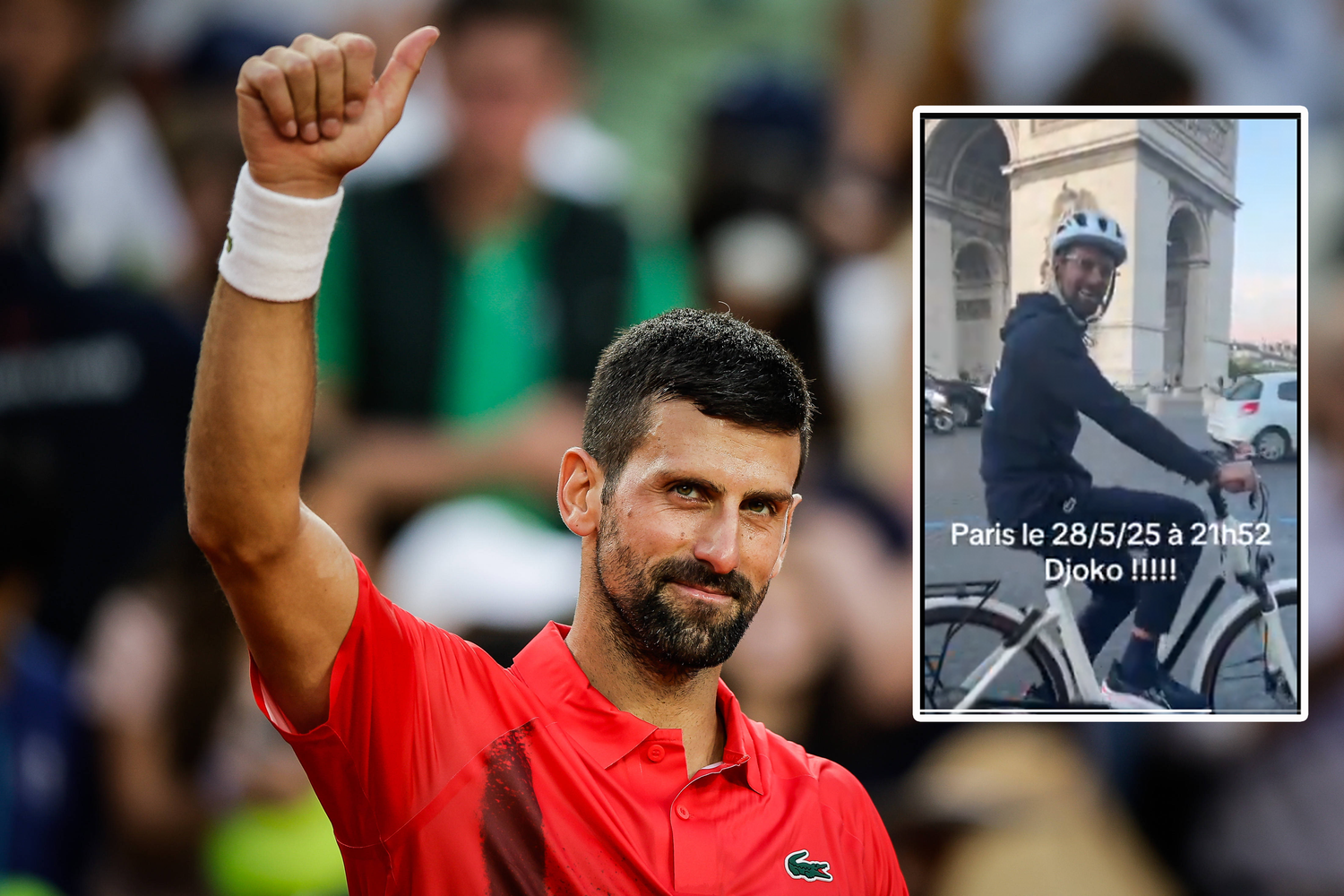 Novak Djokovic erkundete auf dem Rad Paris.