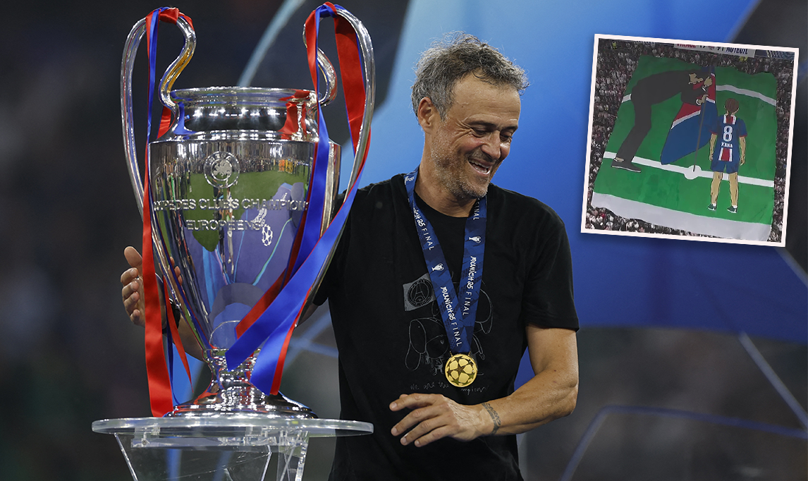 Paris-Trainer Luis Enrique erinnerte mit einem T-Shirt an seine tote Tochter Xana. 