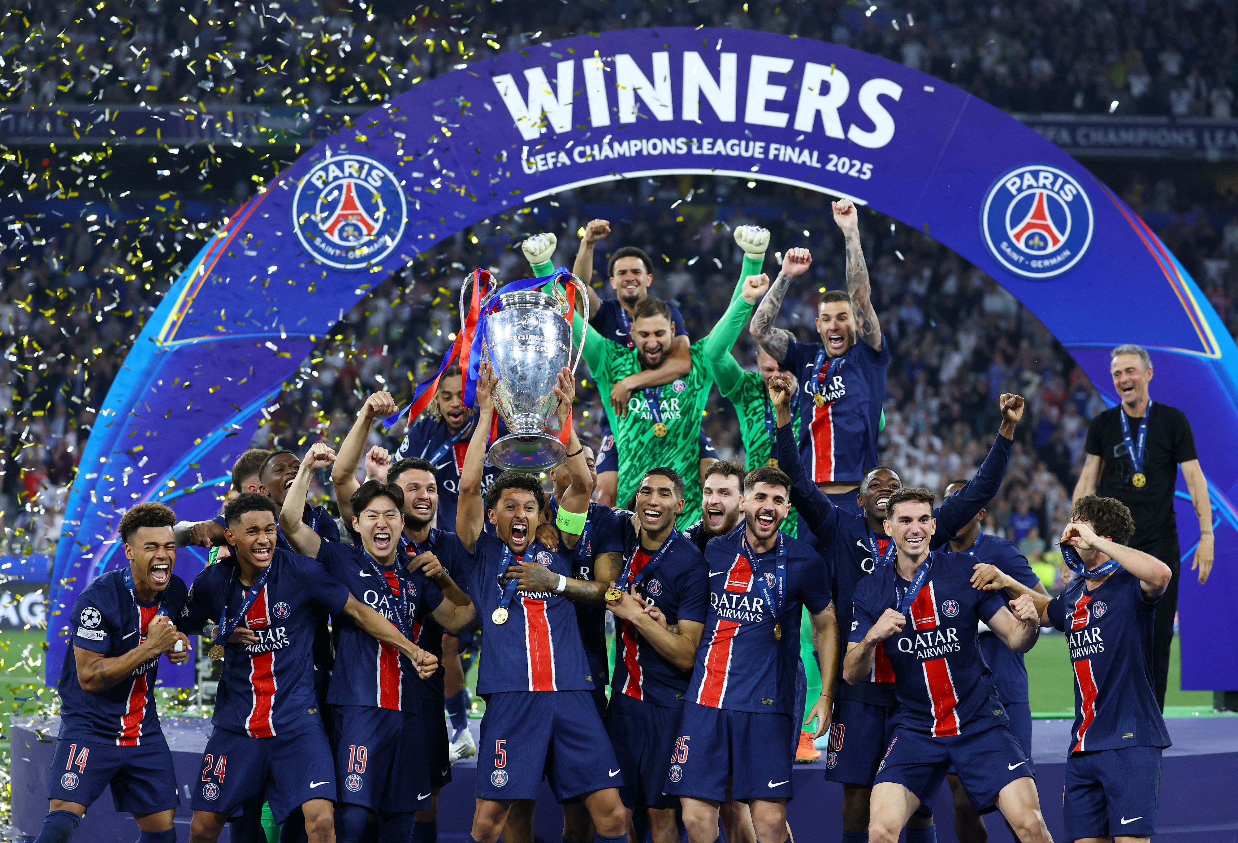 Paris St.-Germain bejubelt den ersten Titel in der Champions League. 