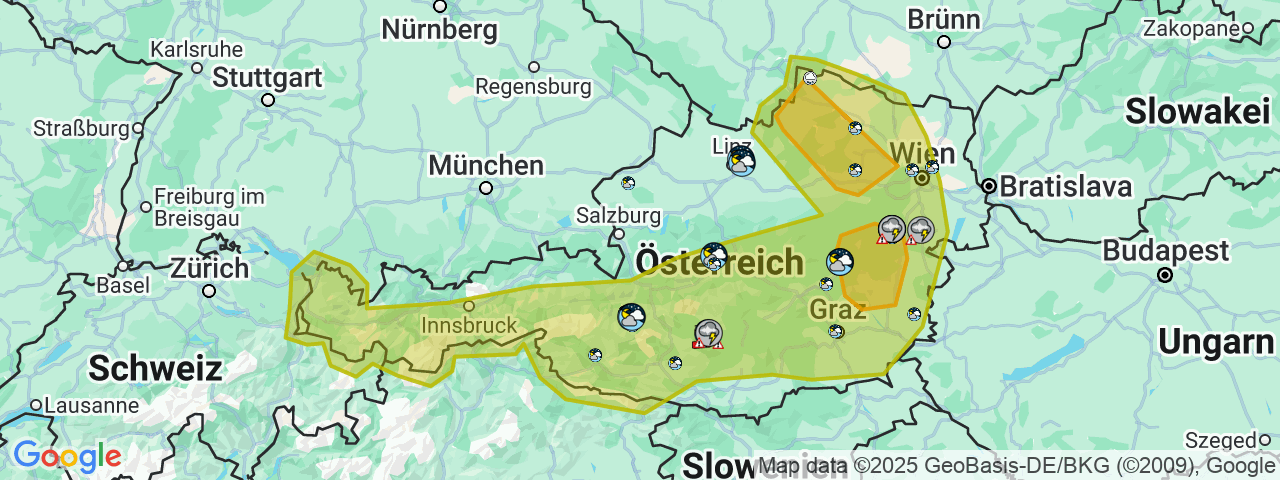 In weiten Teilen des Landes drohen am Sonntag schwere Hagelunwetter. 