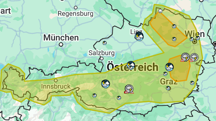 In weiten Teilen des Landes drohen am Sonntag schwere Hagelunwetter. 