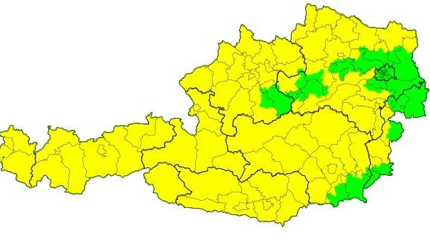 Die aktuellen Unwetterwarnungen. 