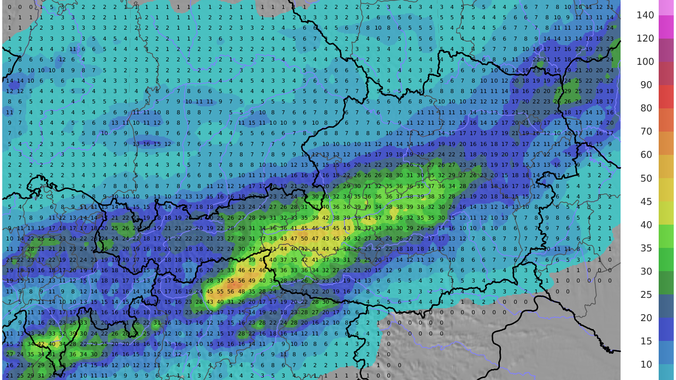 In den kommenden Stunden werden in Österreich große Niederschlagsmengen erwartet. 