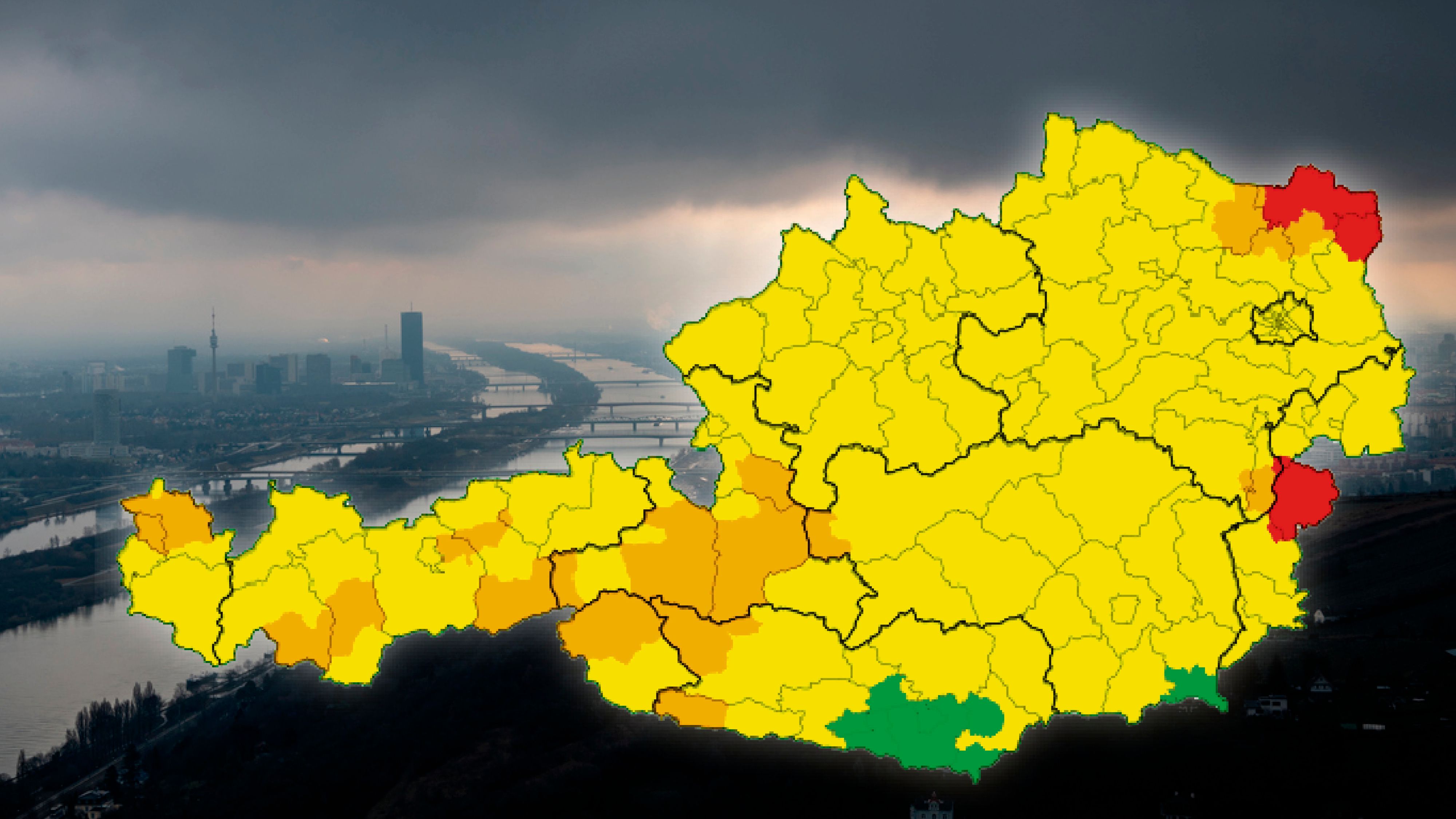 Die aktuelle Unwetterkarte für Österreich