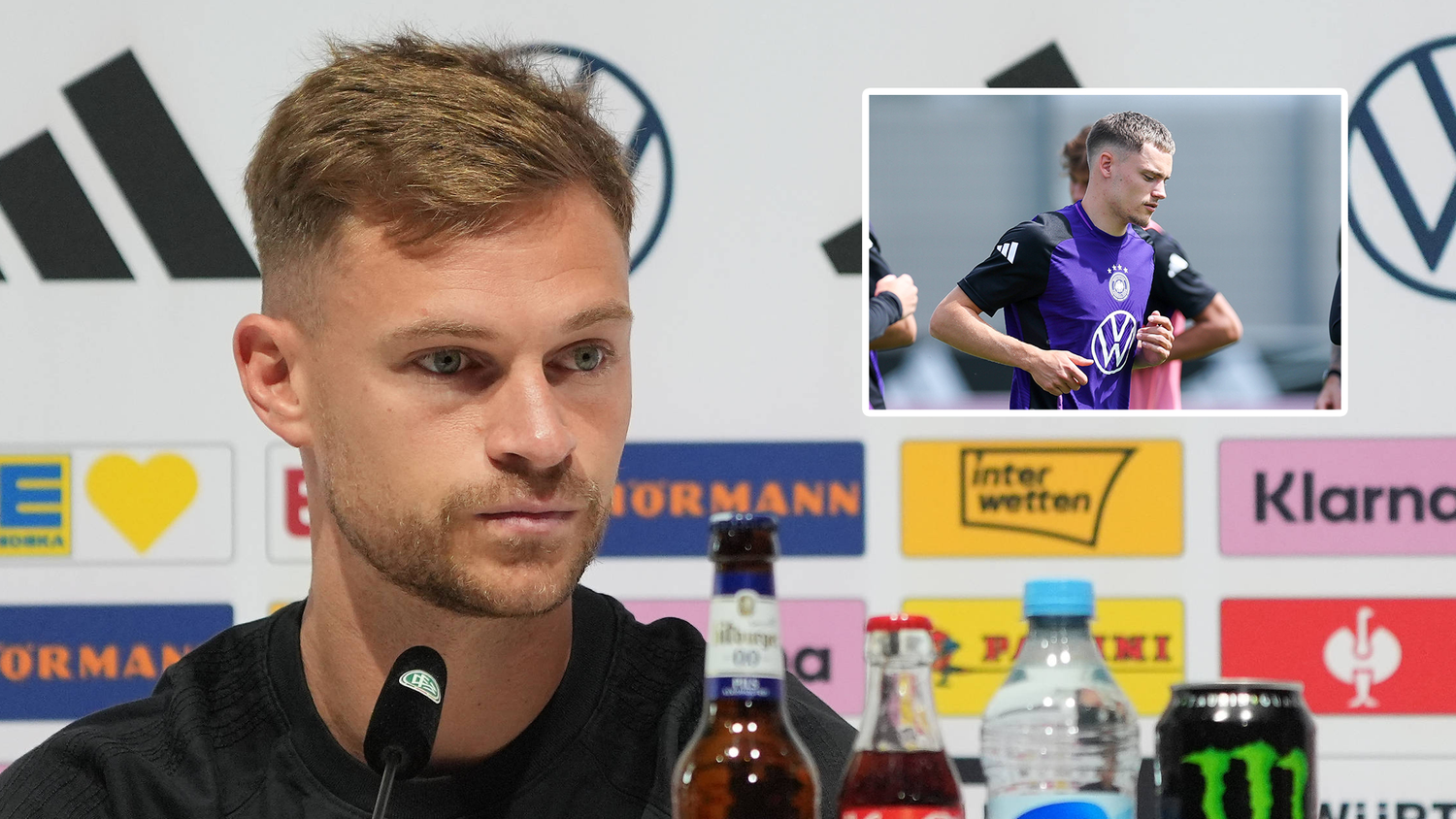 Joshua Kimmich (l.) sprach offen über den Wechsel von Florian Wirtz.