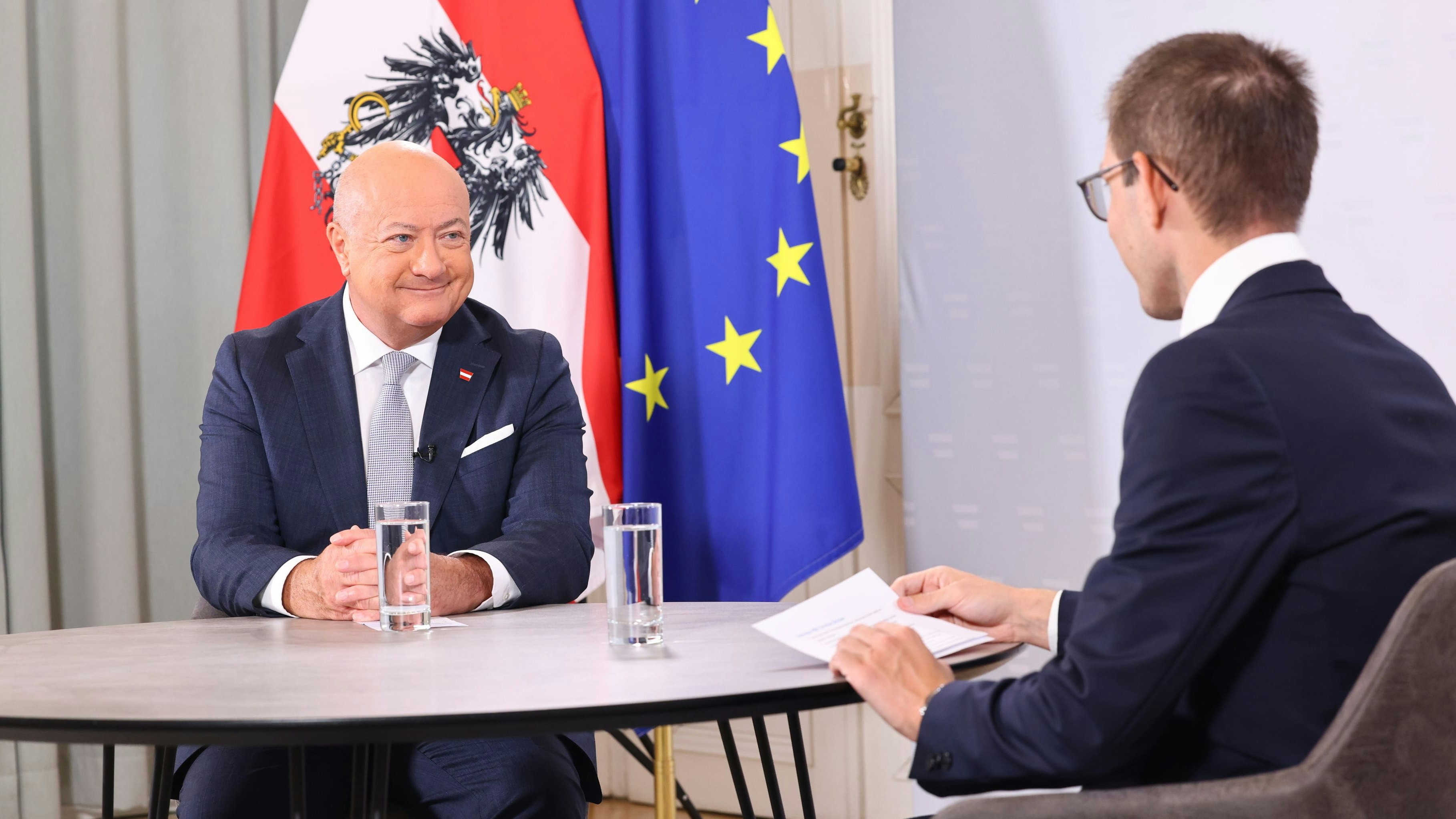 Stocker im Interview mit "Heute"-Chefredakteur Clemens Oistric