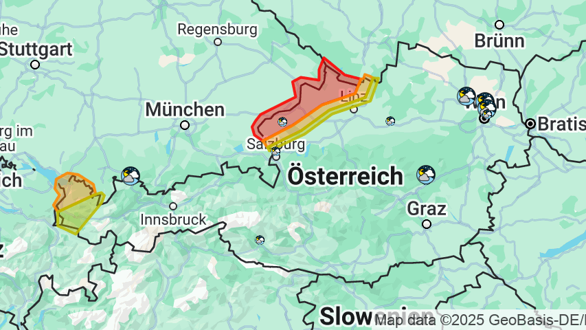 Auch am Mittwoch sind kräftige Unwetter im Anmarsch. 