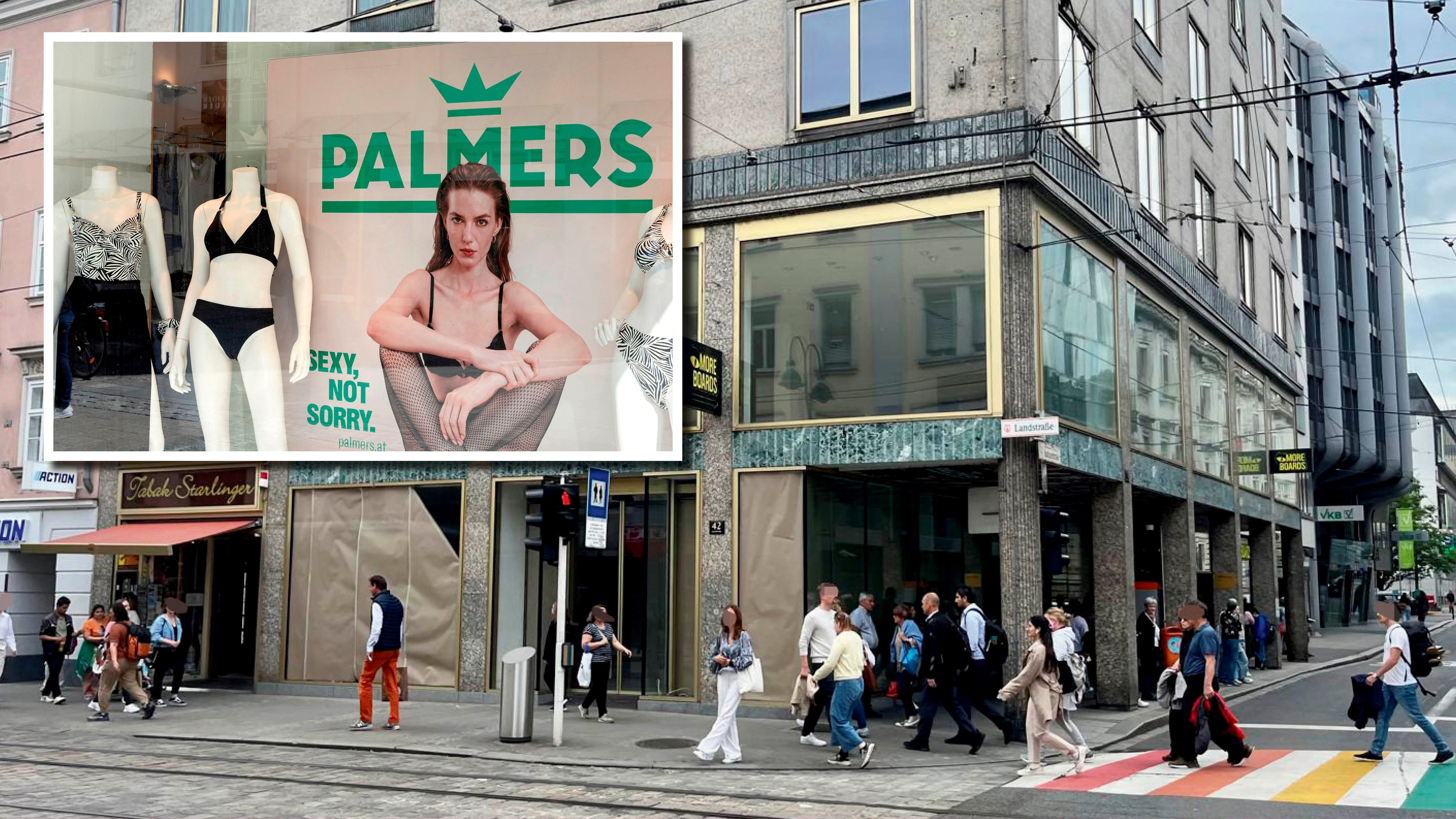 Das legendäre Palmers-Geschäft an der Linzer Mozartkreuzung ist Geschichte.