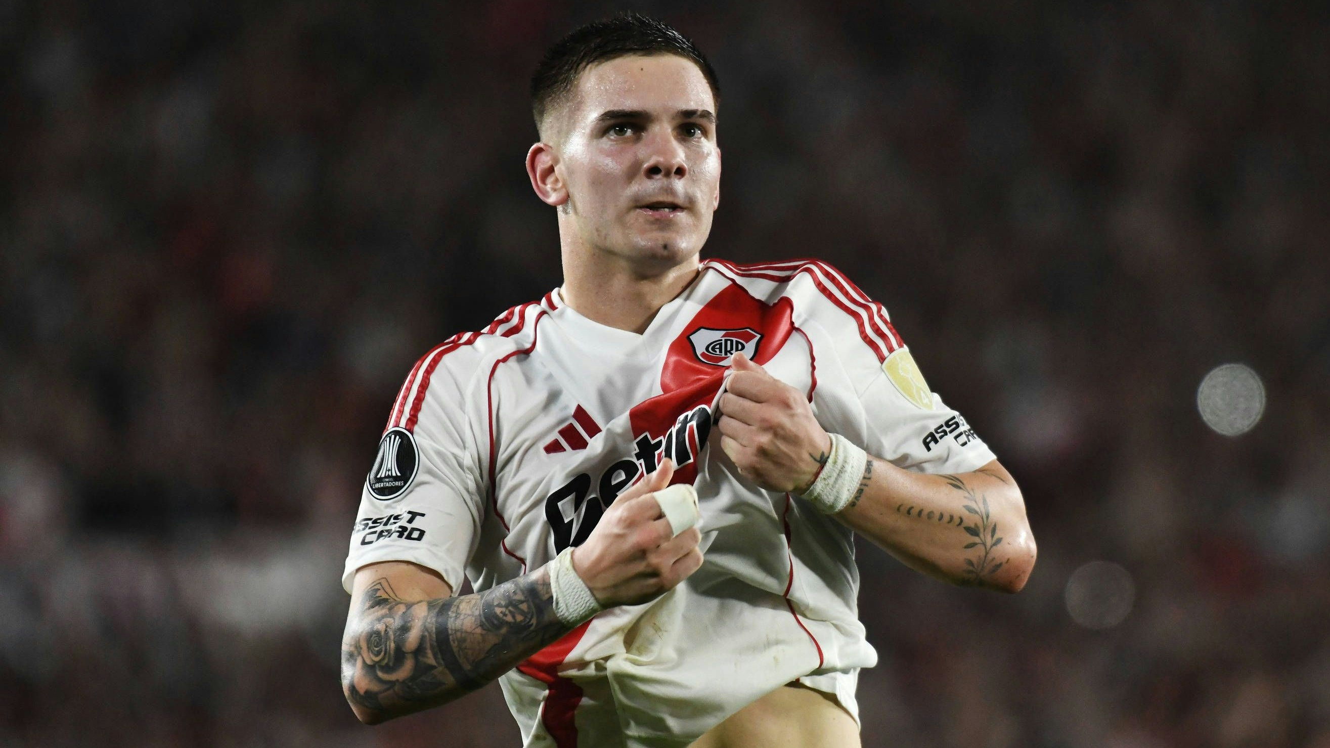 River Plate v Independiente Del Valle - Copa CONMEBOL Libertadores 2025 Franco Mastantuono of River Plate celebrates his goal during the match between River Plate ARG and Independiente del Valle ECU at Estadio Mas Monumental in Buenos Aires, Argentina, on May 15. Buenos Aires Buenos Aires Argentina PUBLICATIONxNOTxINxFRA Copyright: xFedericoxPerettix originalFilename:peretti-riverpla250515_npGal.jpg