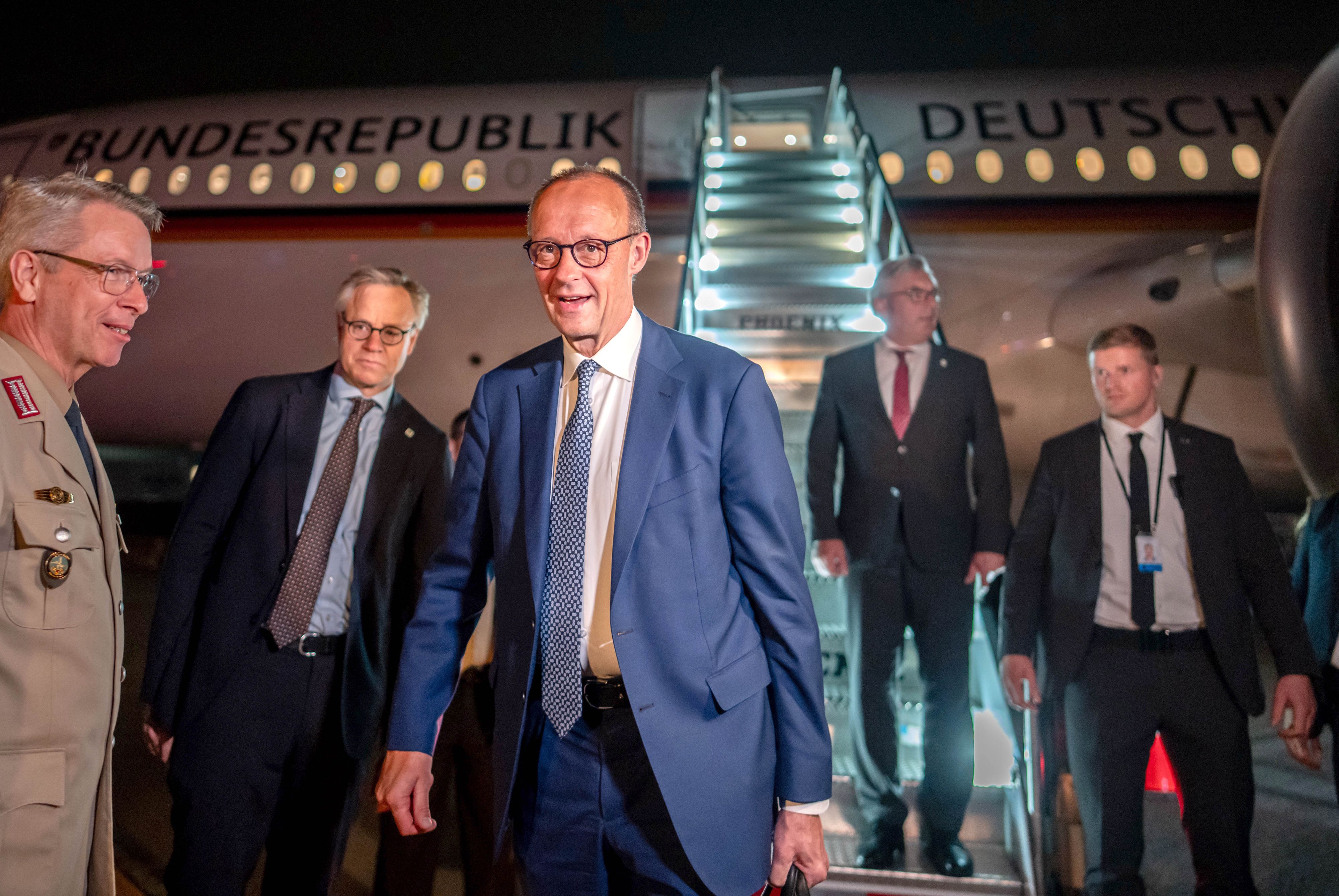 Friedrich Merz kam gegen Mitternacht (Ortszeit) in Washington D.C. an.