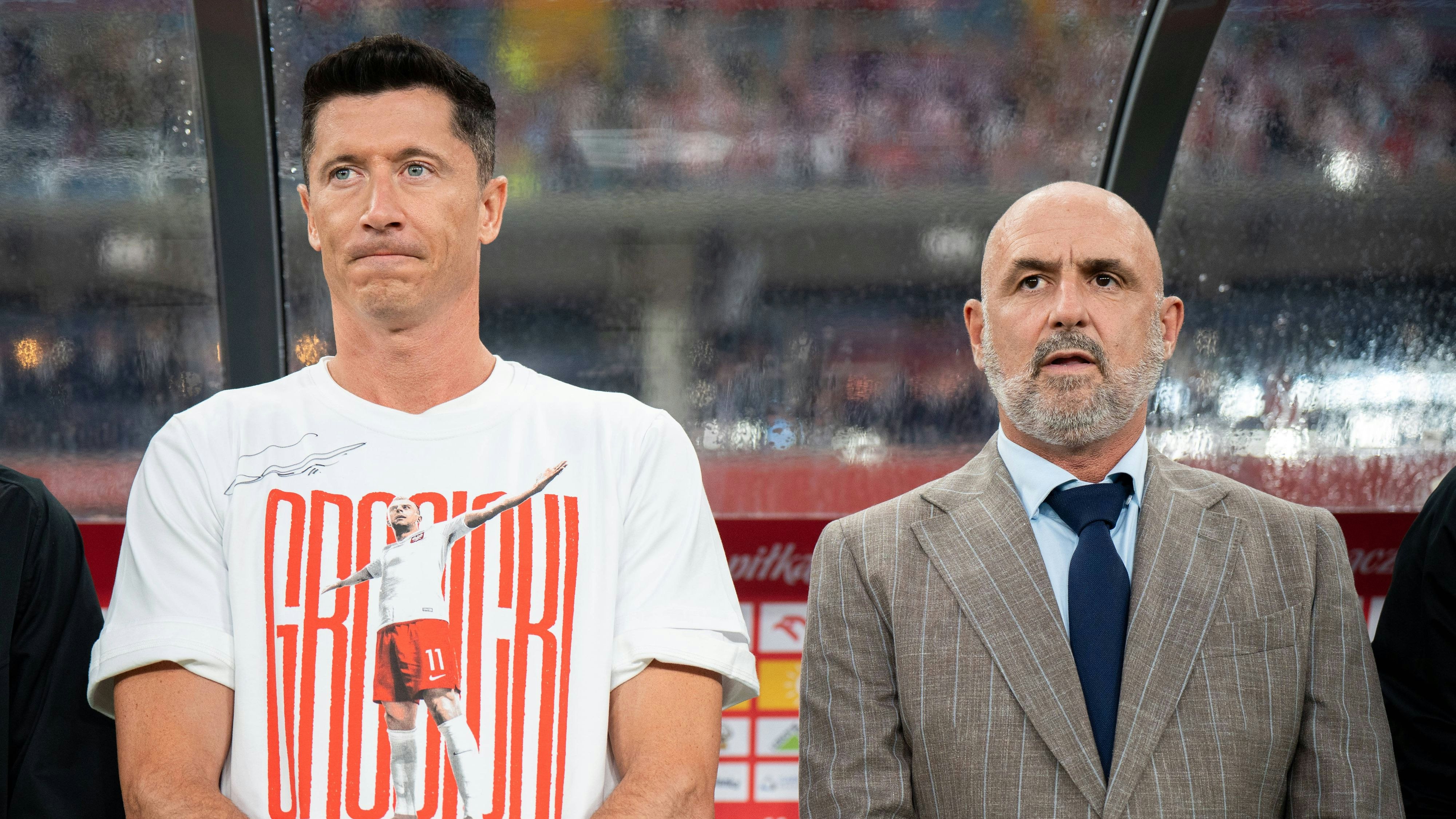 Robert Lewandowski und Trainer Michal Probierz. 