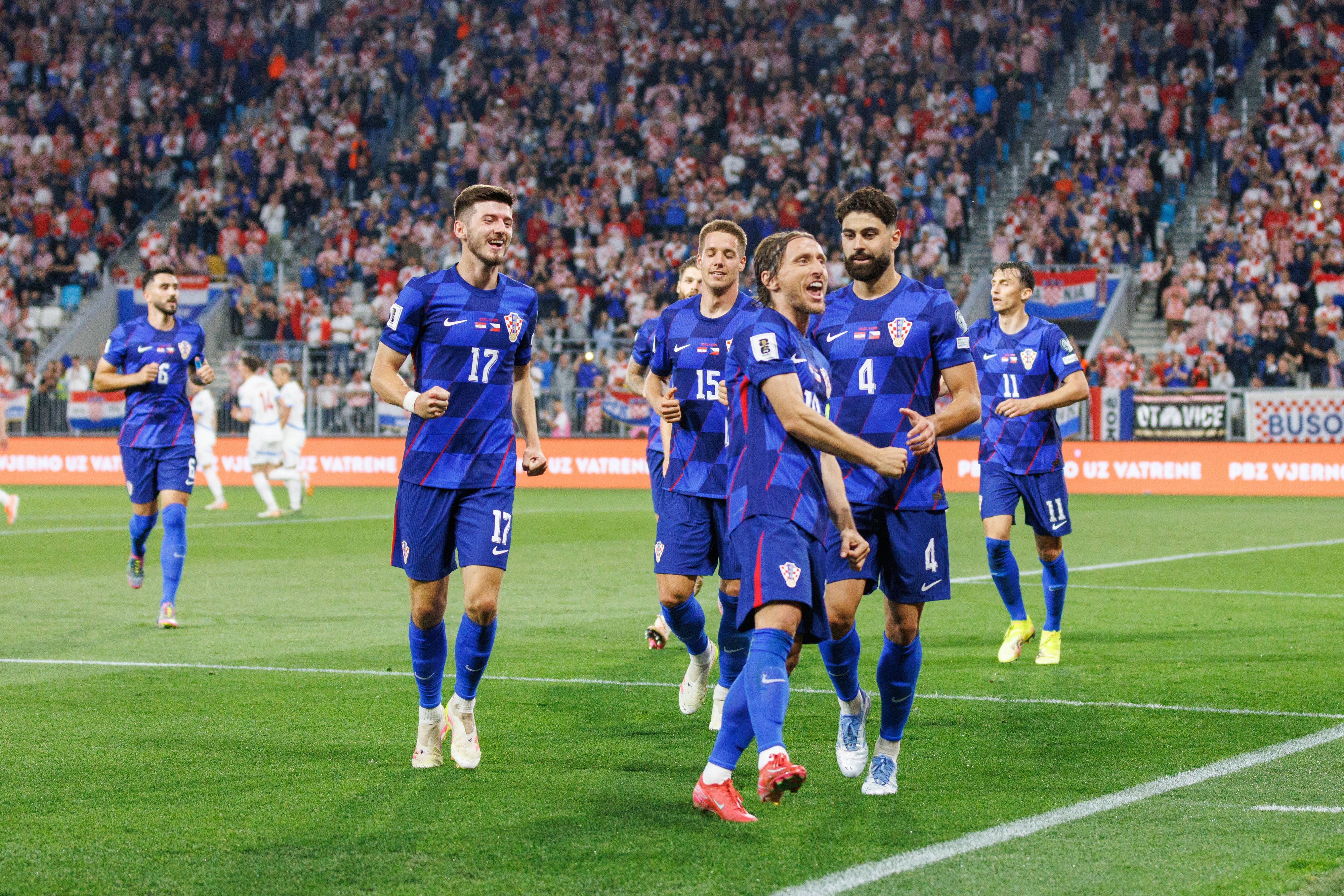 Modric feiert das 2:1 von Kroatien gegen Tschechien.