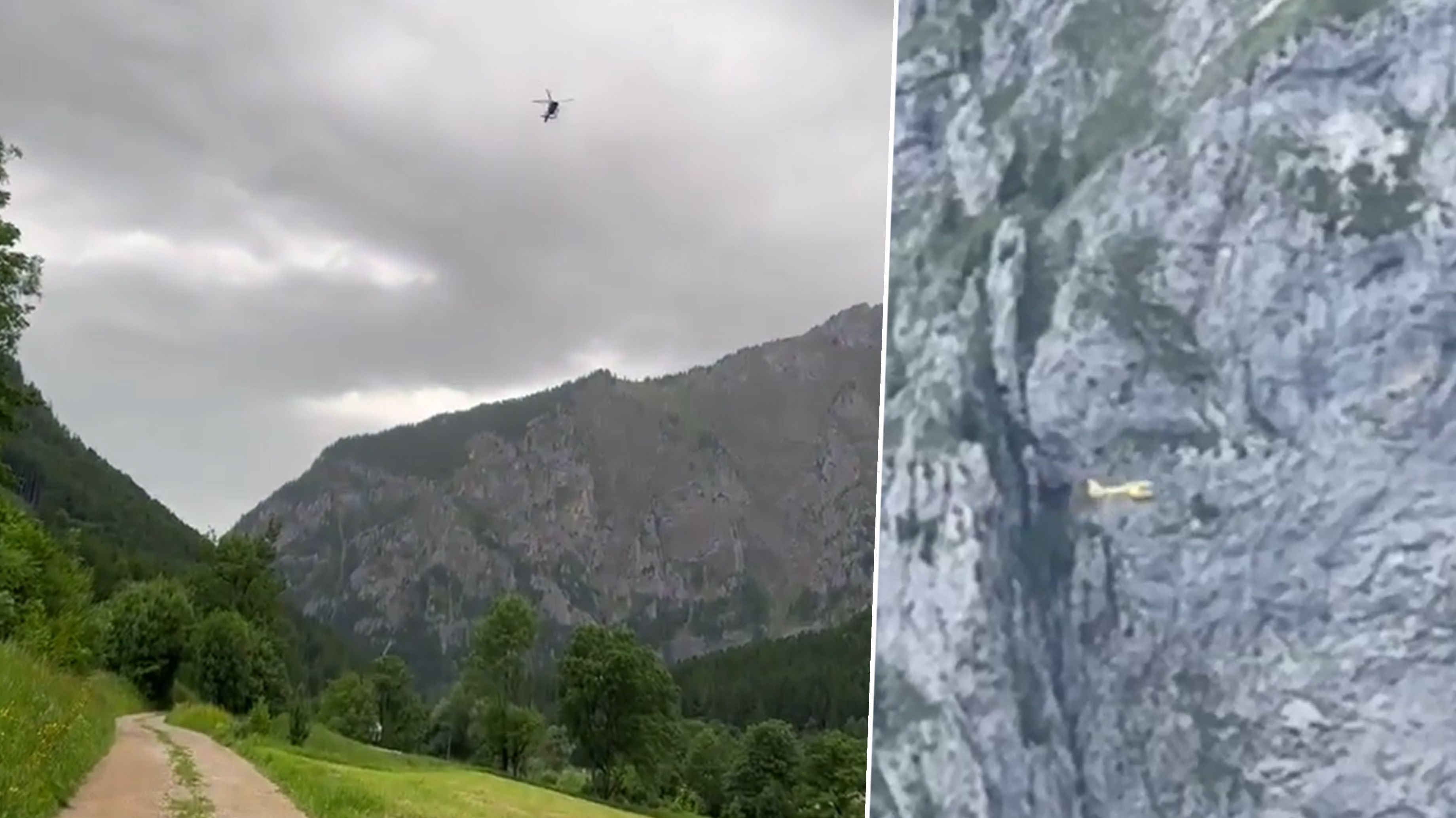 Augenzeugen filmten den Rettungseinsatz im steirischen Eisenerz