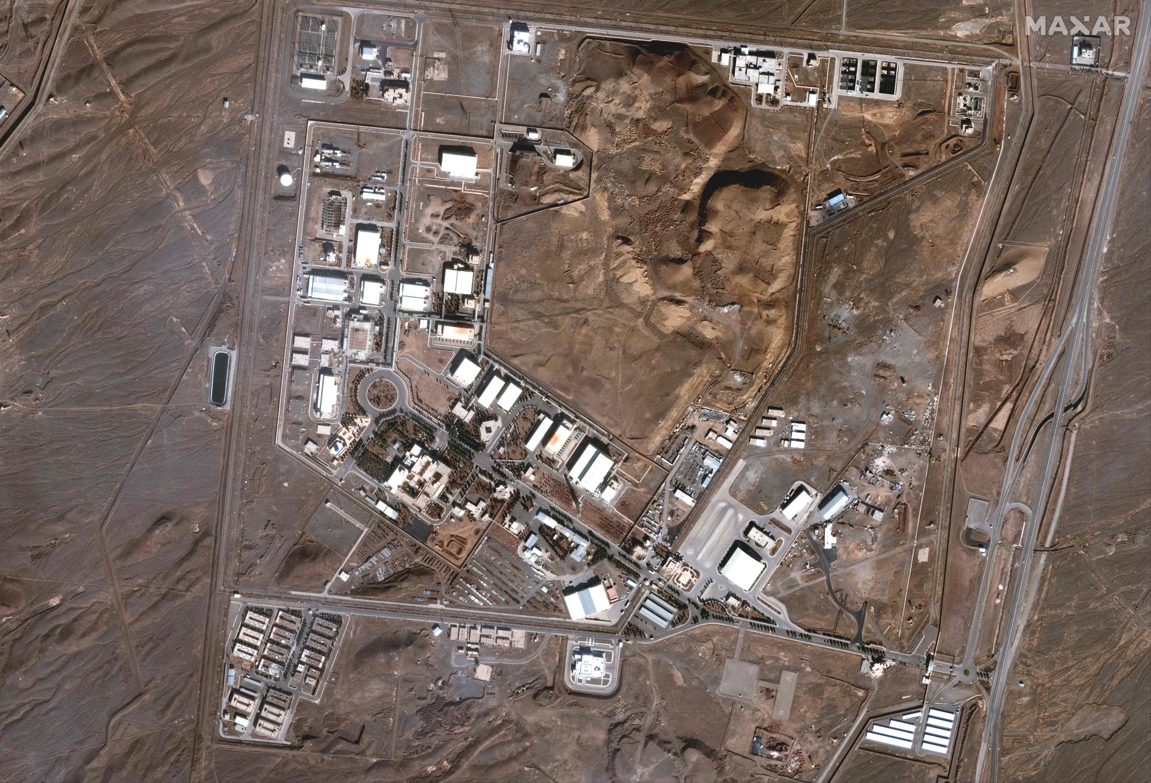Das Satellitenbild zeigt die Uran-Anreicherungsanlage in Natanz, Iran, am 12. Feburar 2025. Sie war eines der Ziele Israels beim Angriff am 13. Juni 2025.