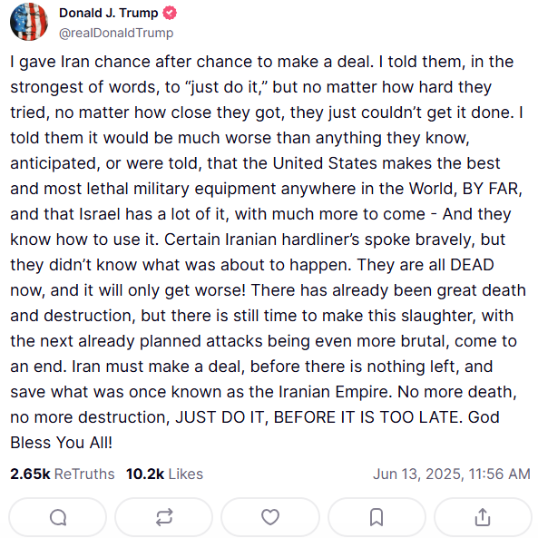 Donald Trumps Warnung an den Iran