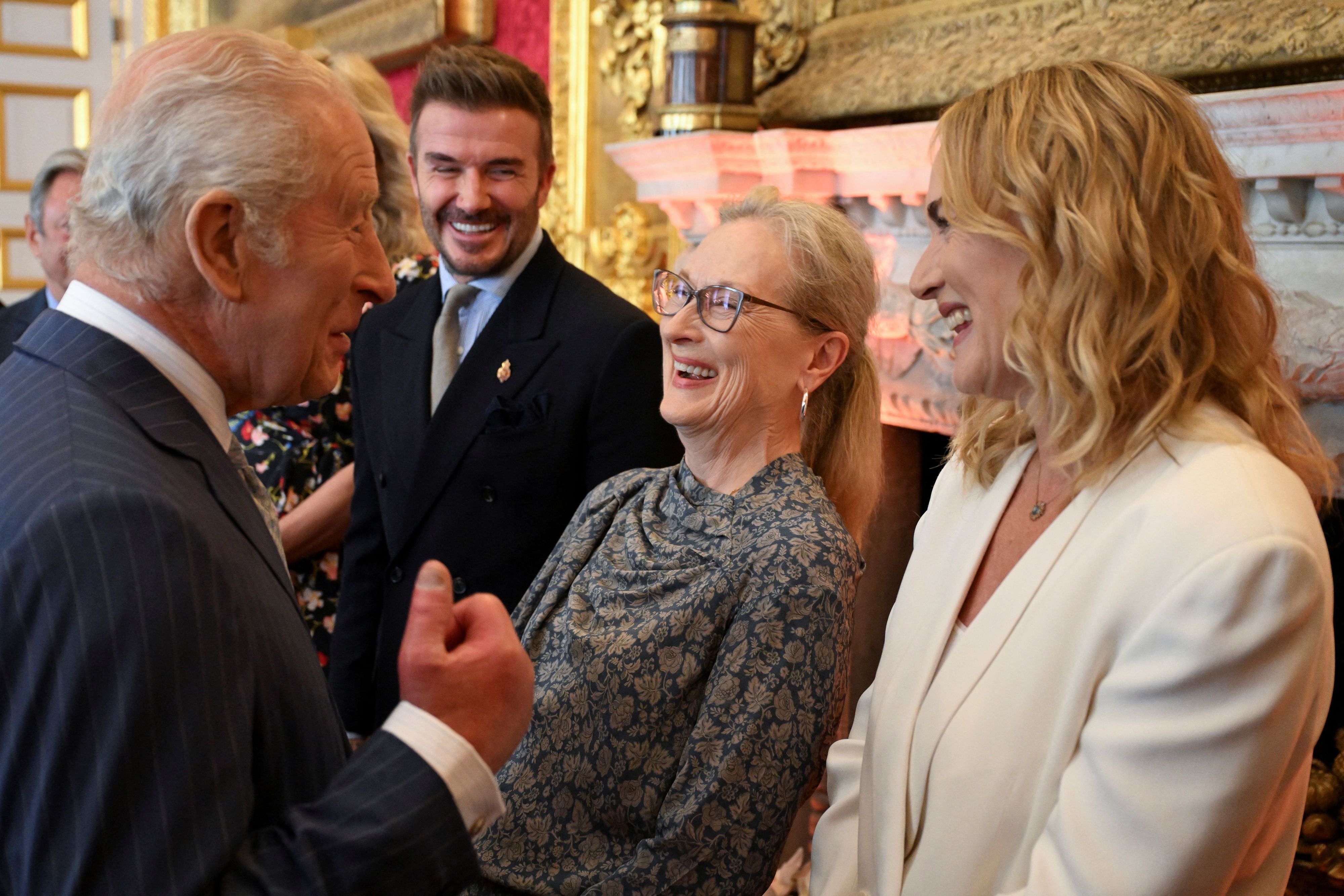 Meryl Streep, Kate Winslet und David Beckham durften König Charles treffen.