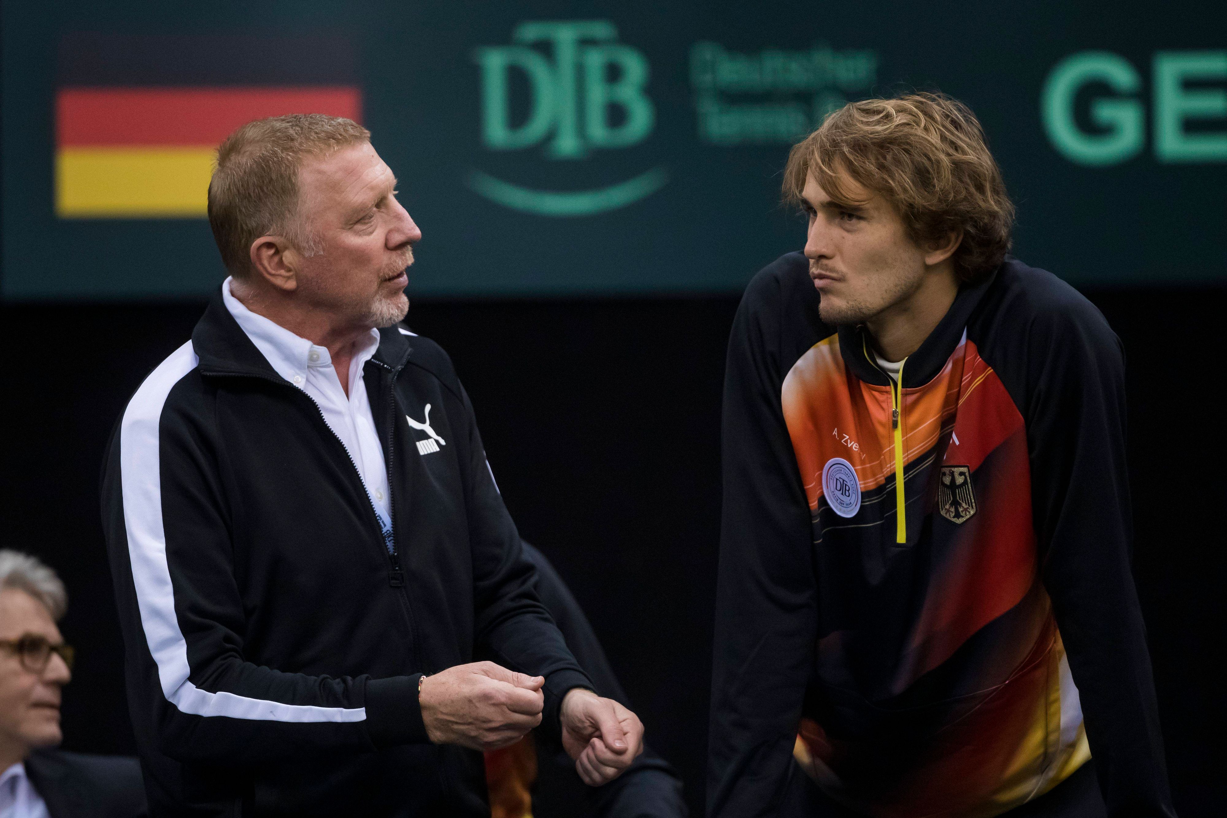 Deutschlands Tennis-Ikone Boris Becker und der Weltranglisten-Dritte Alexander Zverev. 