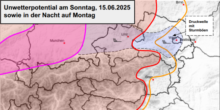 Unwetterpotenzial am 15.06.2025