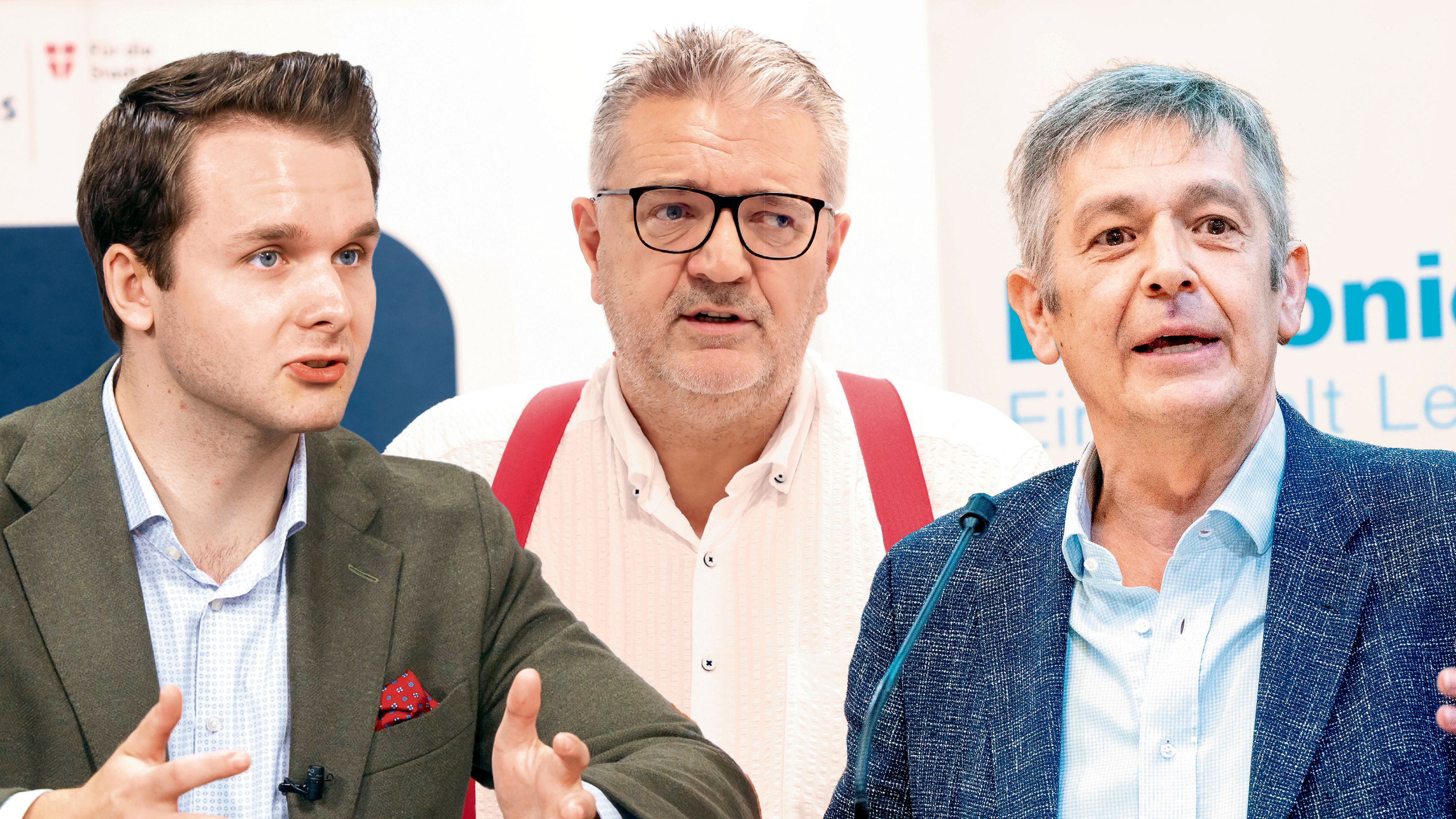 Stadtrat Hacker (Mitte) begrüßt die Abschaffung der Schulungszulage. ÖVP-Zierfuß (Links) und FPÖ-Seidl (Rechts) üben Kritik.